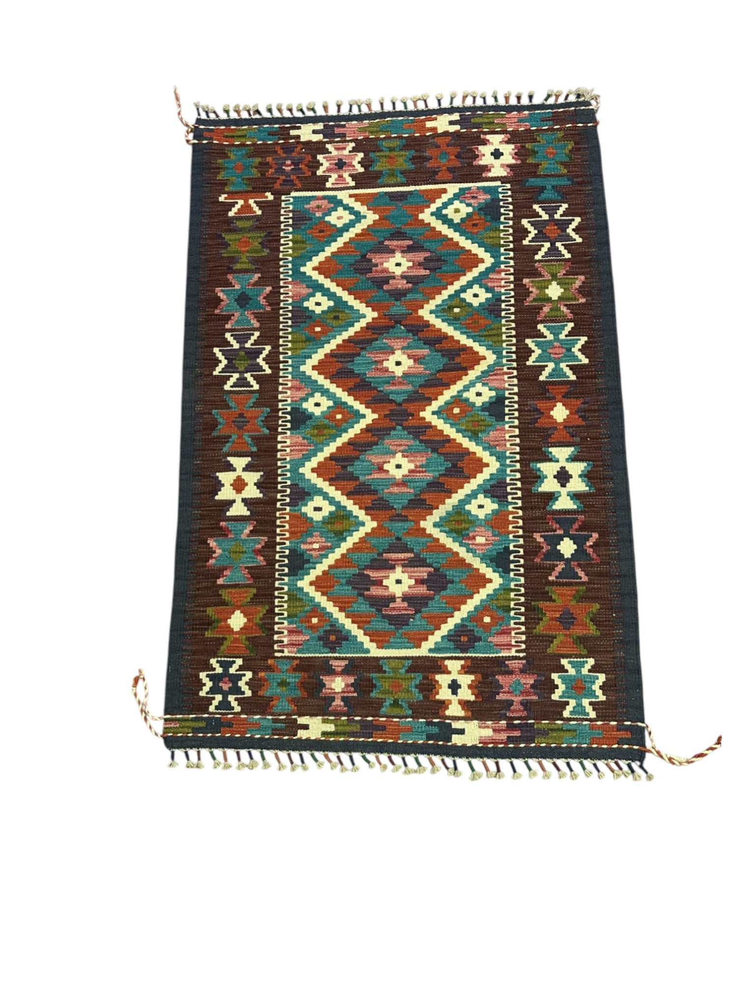 Hand-Woven Afghani Kilim Wool Rug 3'3" x 5'