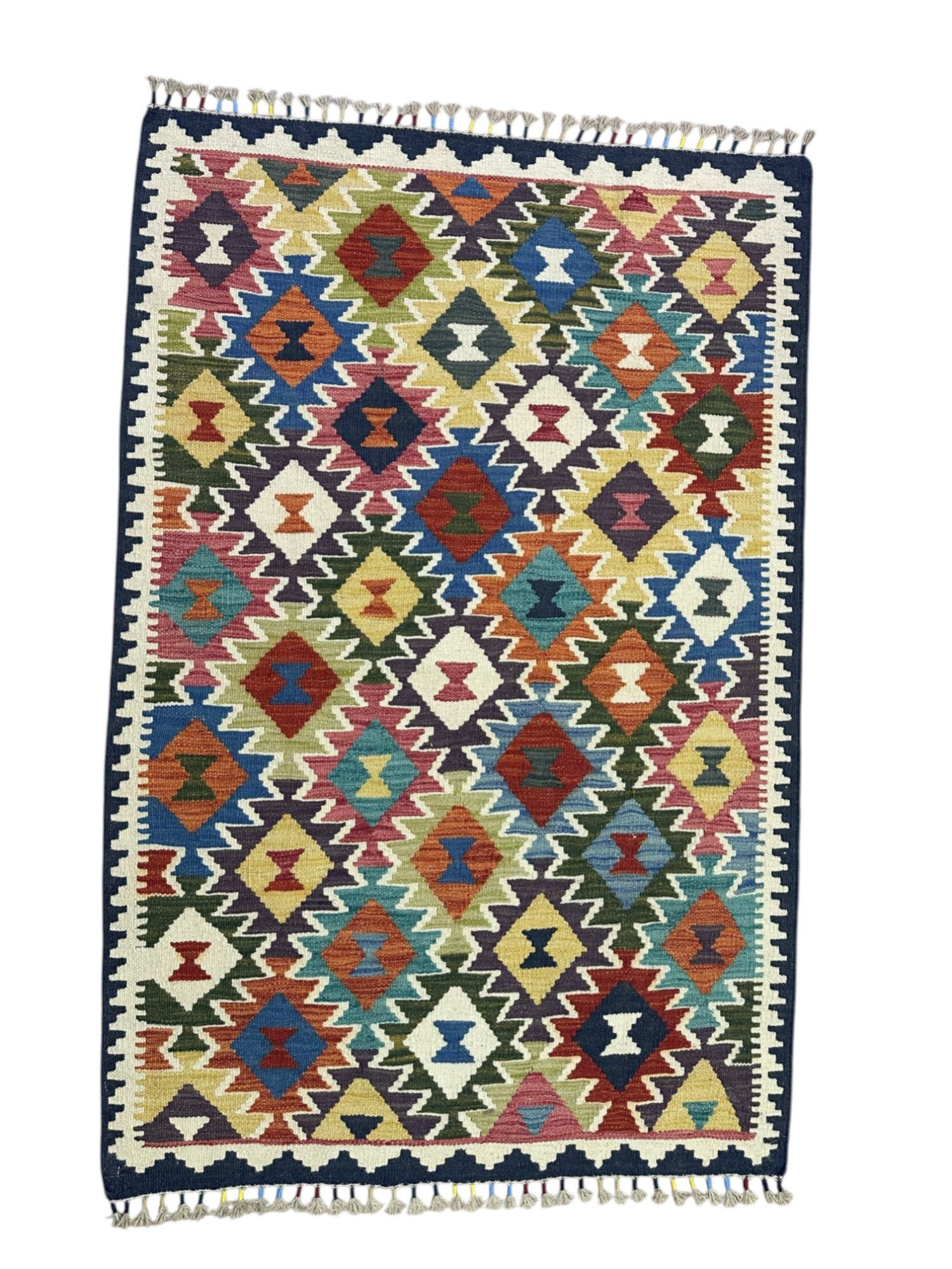 Hand-Woven Afghani Kilim Wool Rug 3'3" x 5'