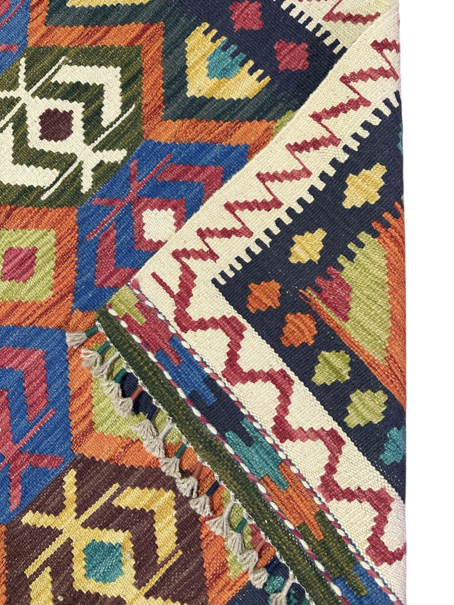 Hand-Woven Afghani Kilim Wool Rug 3'5" x 5'