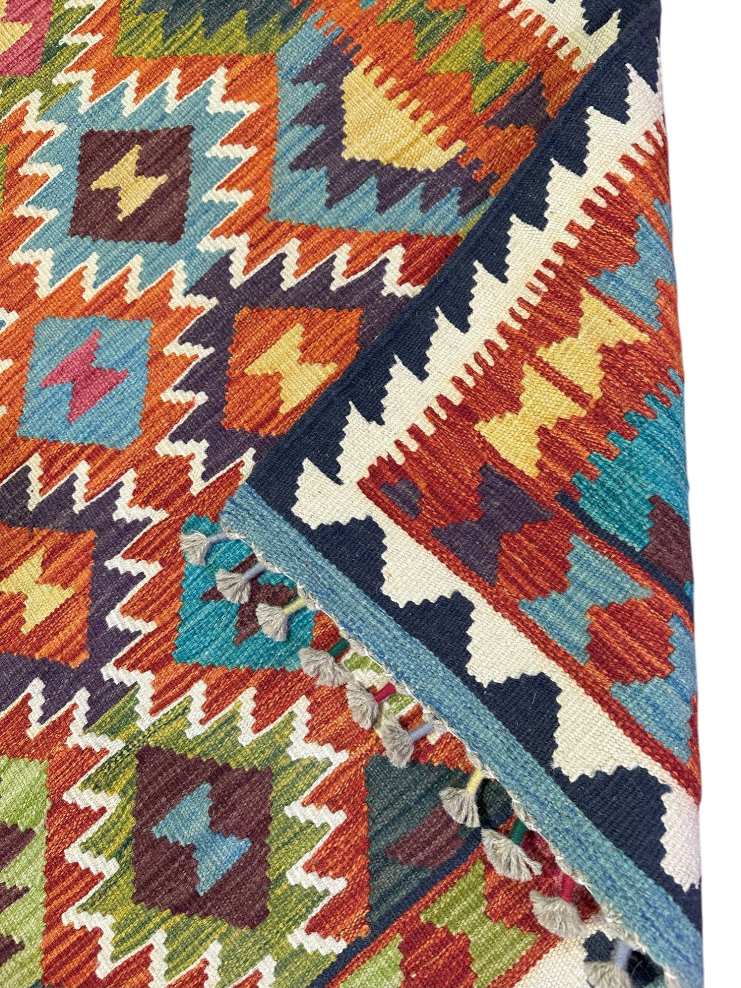 Hand-Woven Afghani Kilim Wool Rug 3'3" x 5'3"