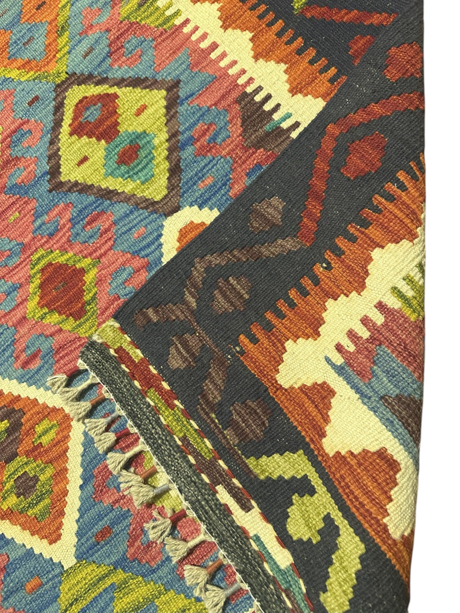 Hand-Woven Afghani Kilim Wool Rug 3'4" x 5'4"