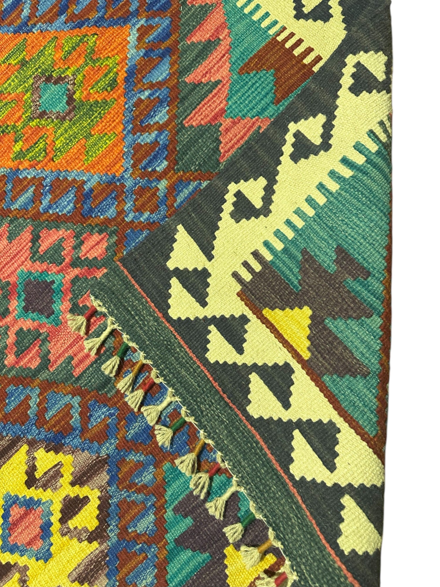 Hand-Woven Afghani Kilim Wool Rug 3'5" x 5'5"