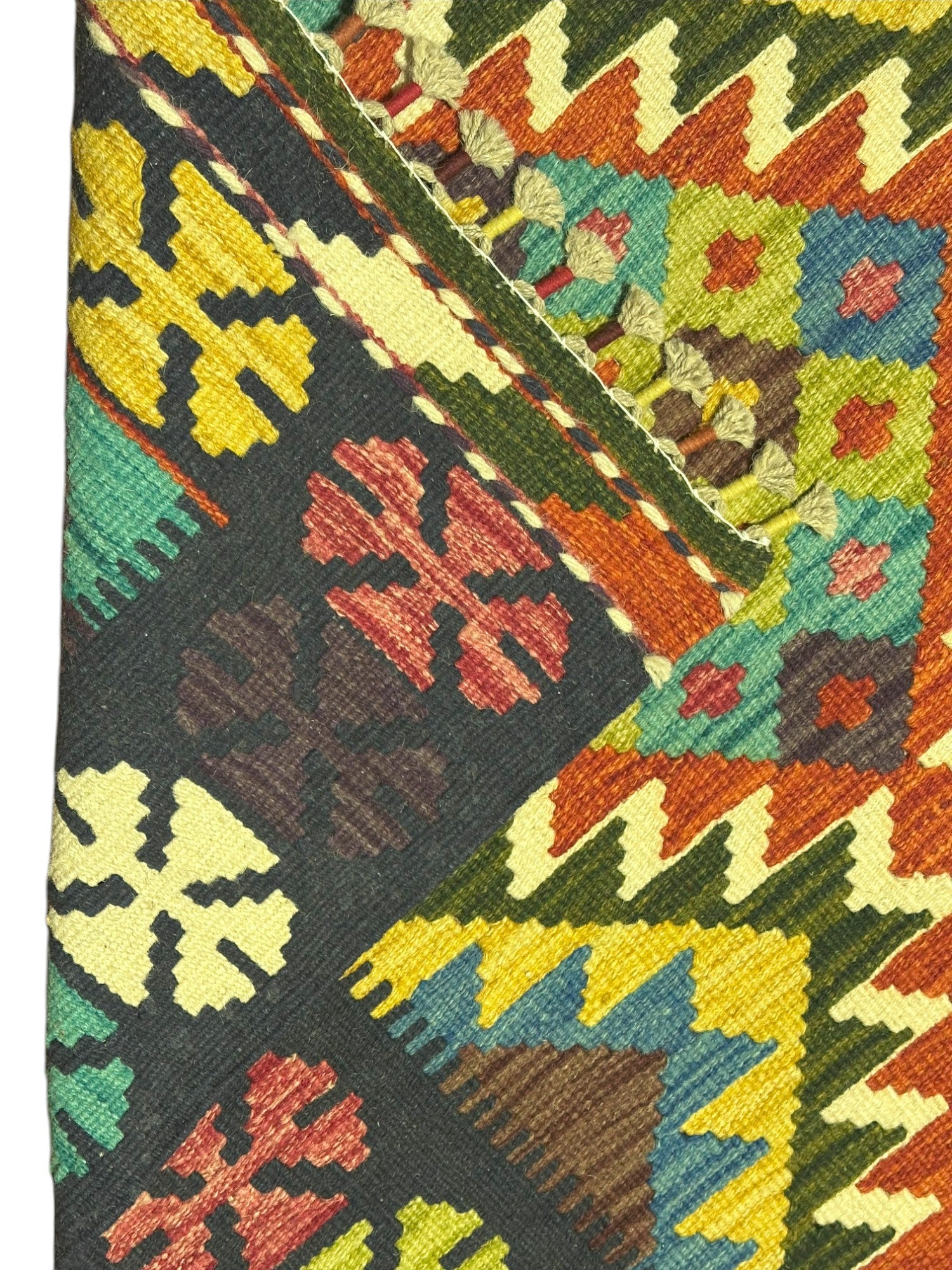 Hand-Woven Afghani Kilim Wool Rug 2'9" x 4'