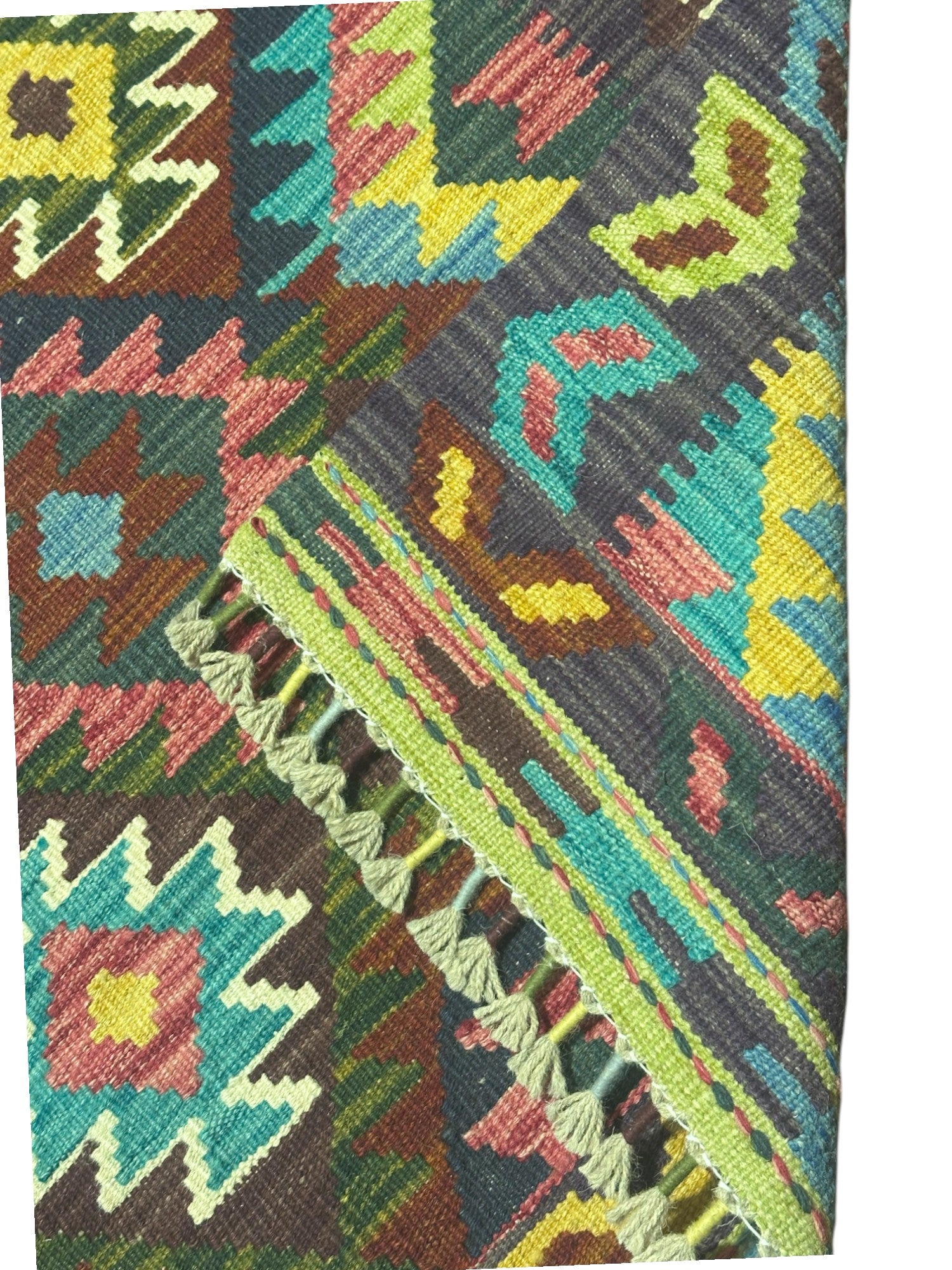 Hand-Woven Afghani Kilim Wool Rug 2'10" x 4'2"