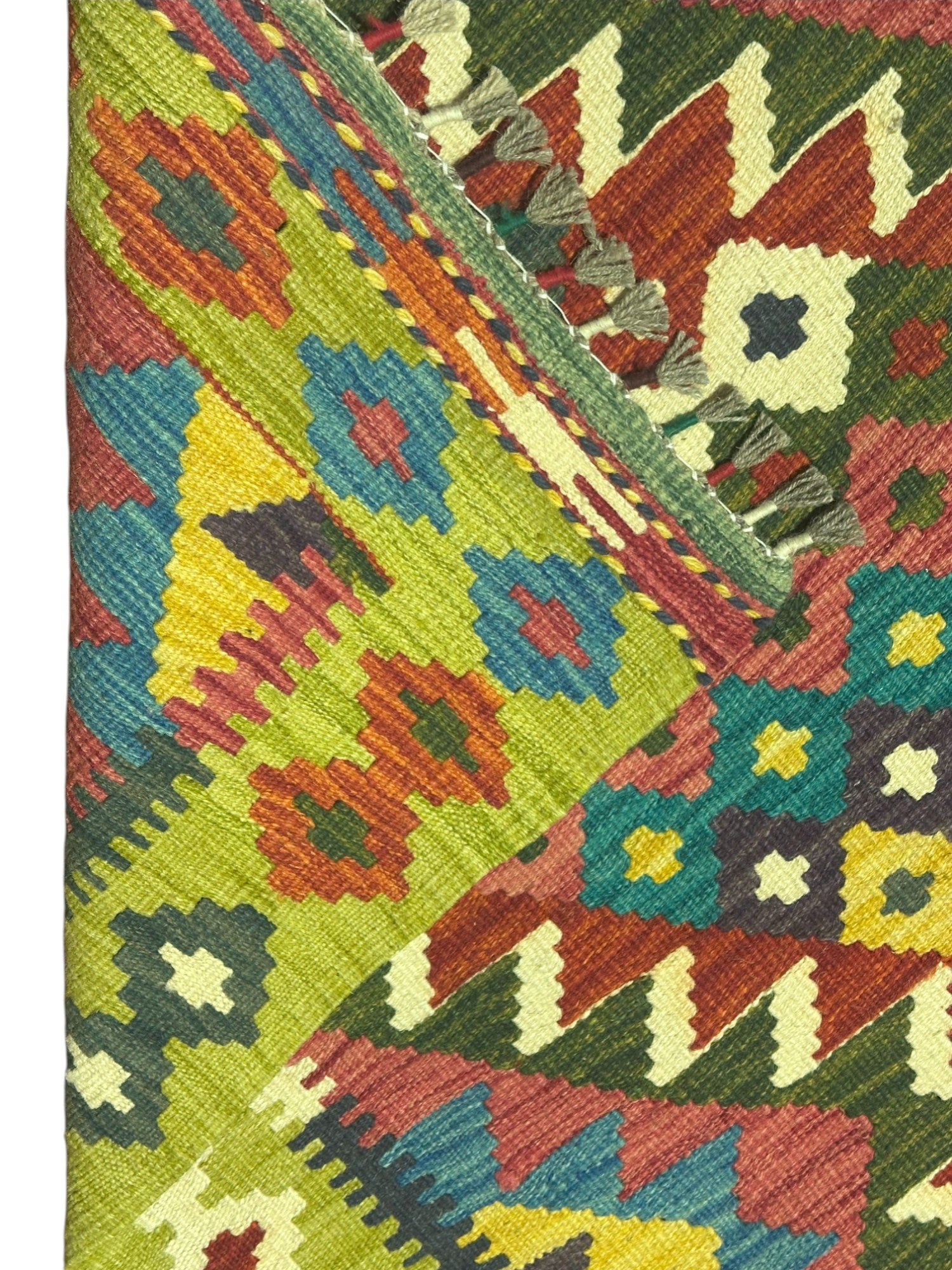 Hand-Woven Afghani Kilim Wool Rug 2'8" x 4'5"