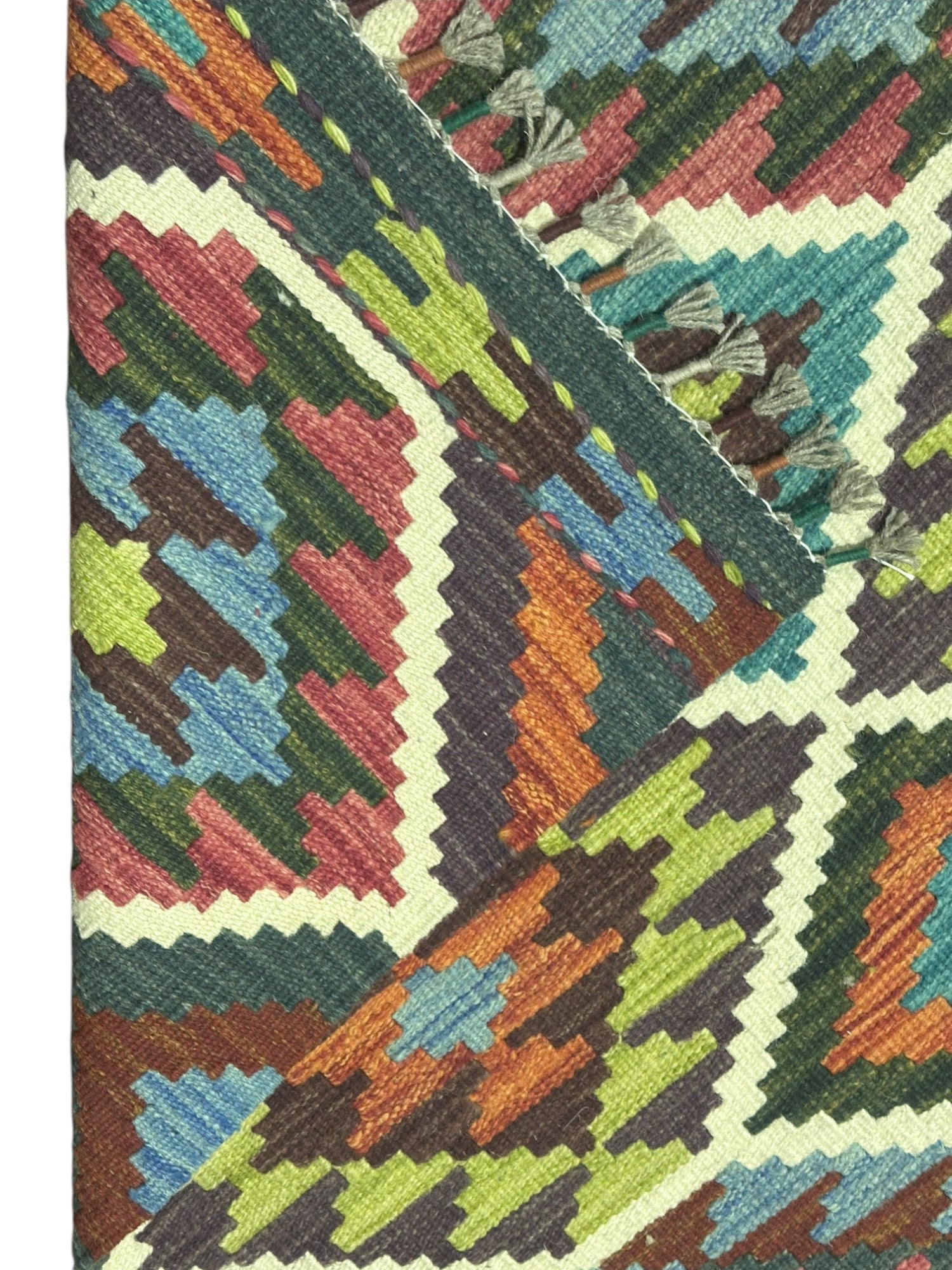Hand-Woven Afghani Kilim Wool Rug 2'9" x 4'