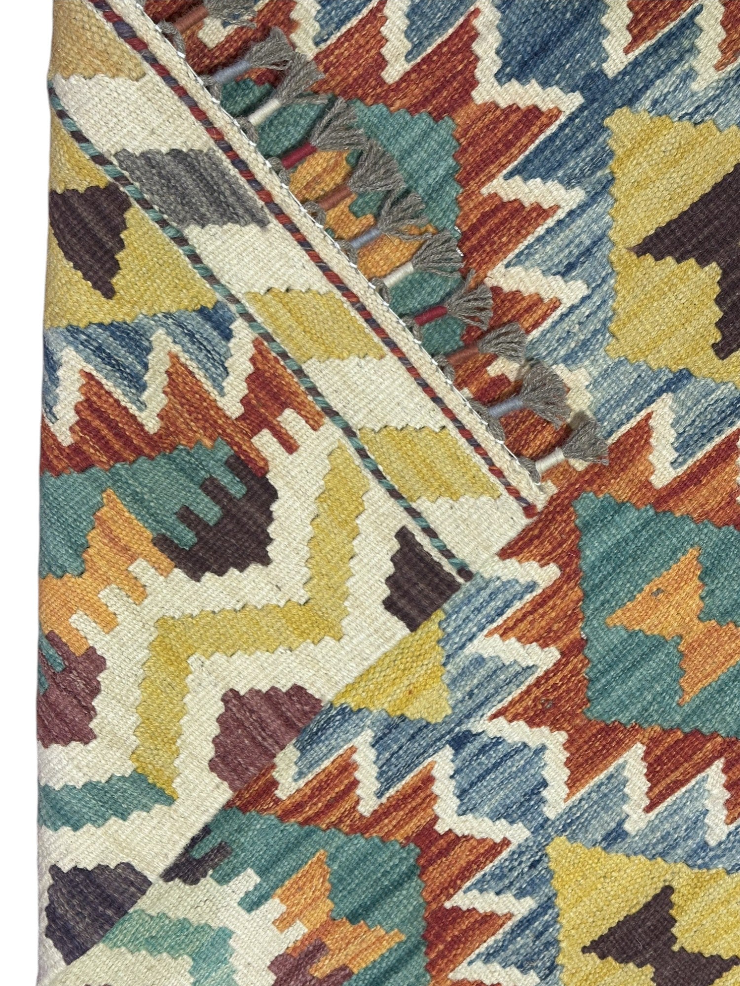 Hand-Woven Afghani Kilim Wool Rug 2'8" x 4'