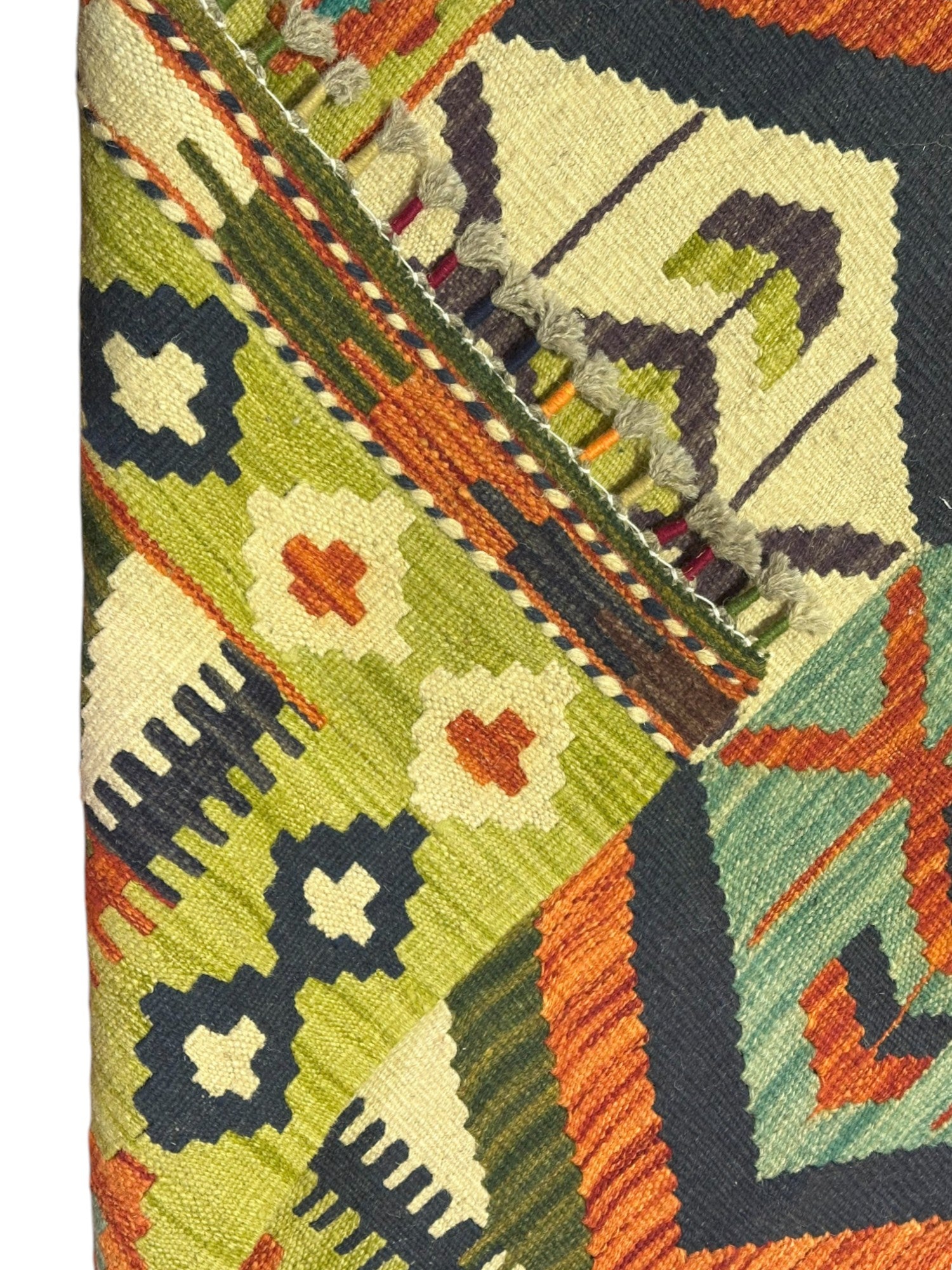 Hand-Woven Afghani Kilim Wool Rug 2'9" x 4'4"