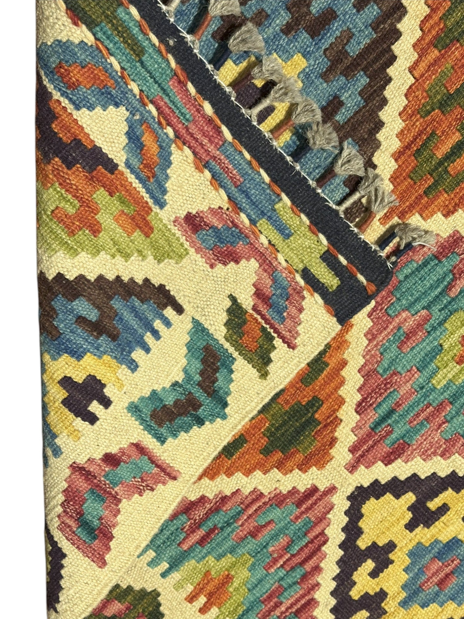 Hand-Woven Afghani Kilim Wool Rug 2'10" x 4'1"