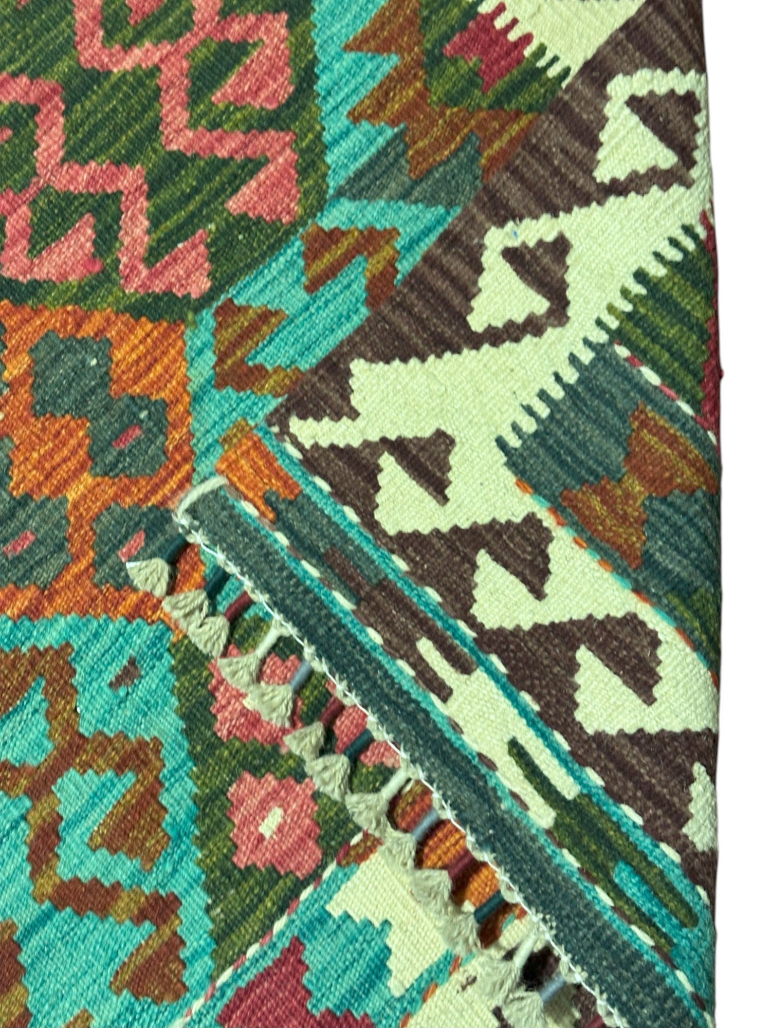 Hand-Woven Afghani Kilim Wool Rug 2'11" x 4'1"