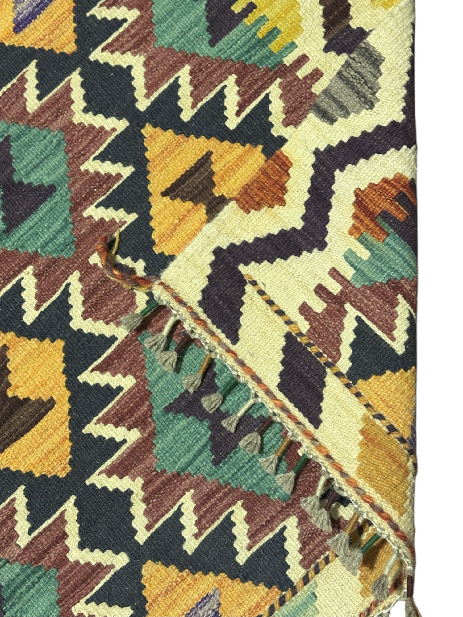Hand-Woven Afghani Kilim Wool Rug 2'7" x 4'2"