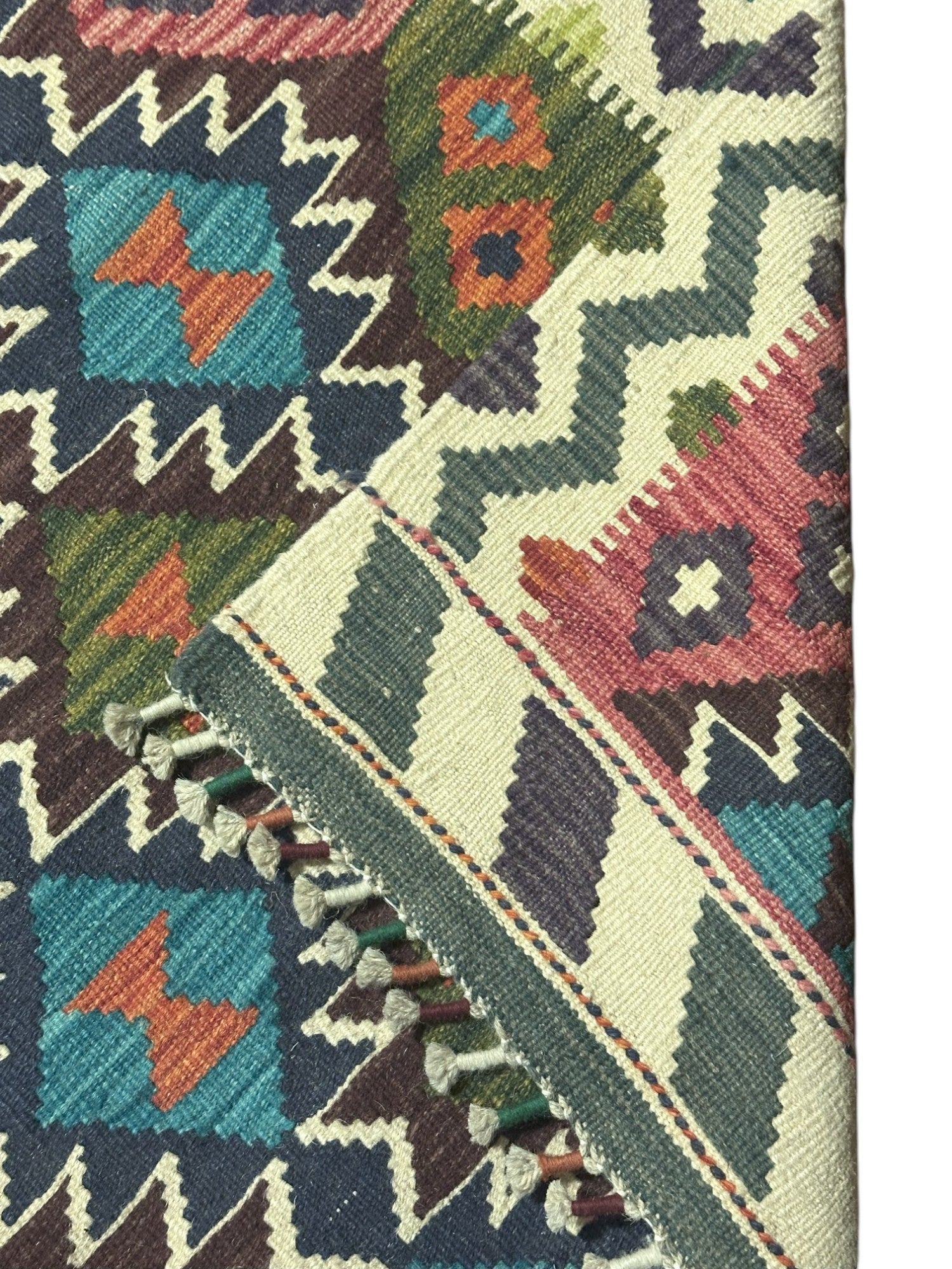 Hand-Woven Afghani Kilim Wool Rug 2'9" x 7'9"