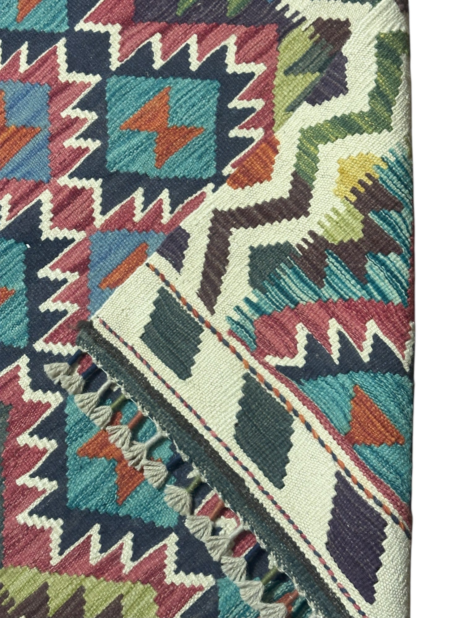 Hand-Woven Afghani Kilim Wool Rug 2'9" x 7'9"