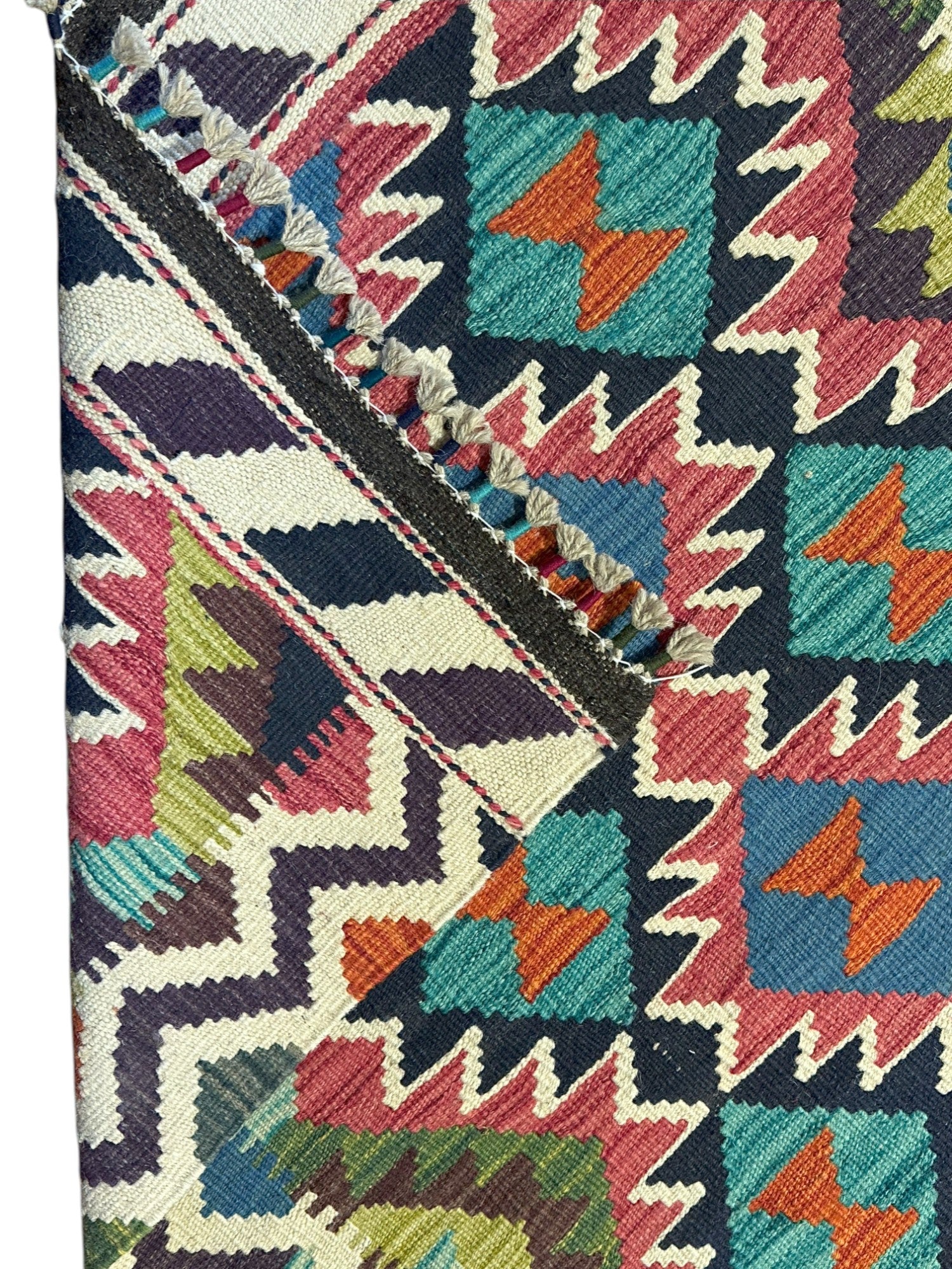Hand-Woven Afghani Kilim Wool Rug 2'9" x 7'9"