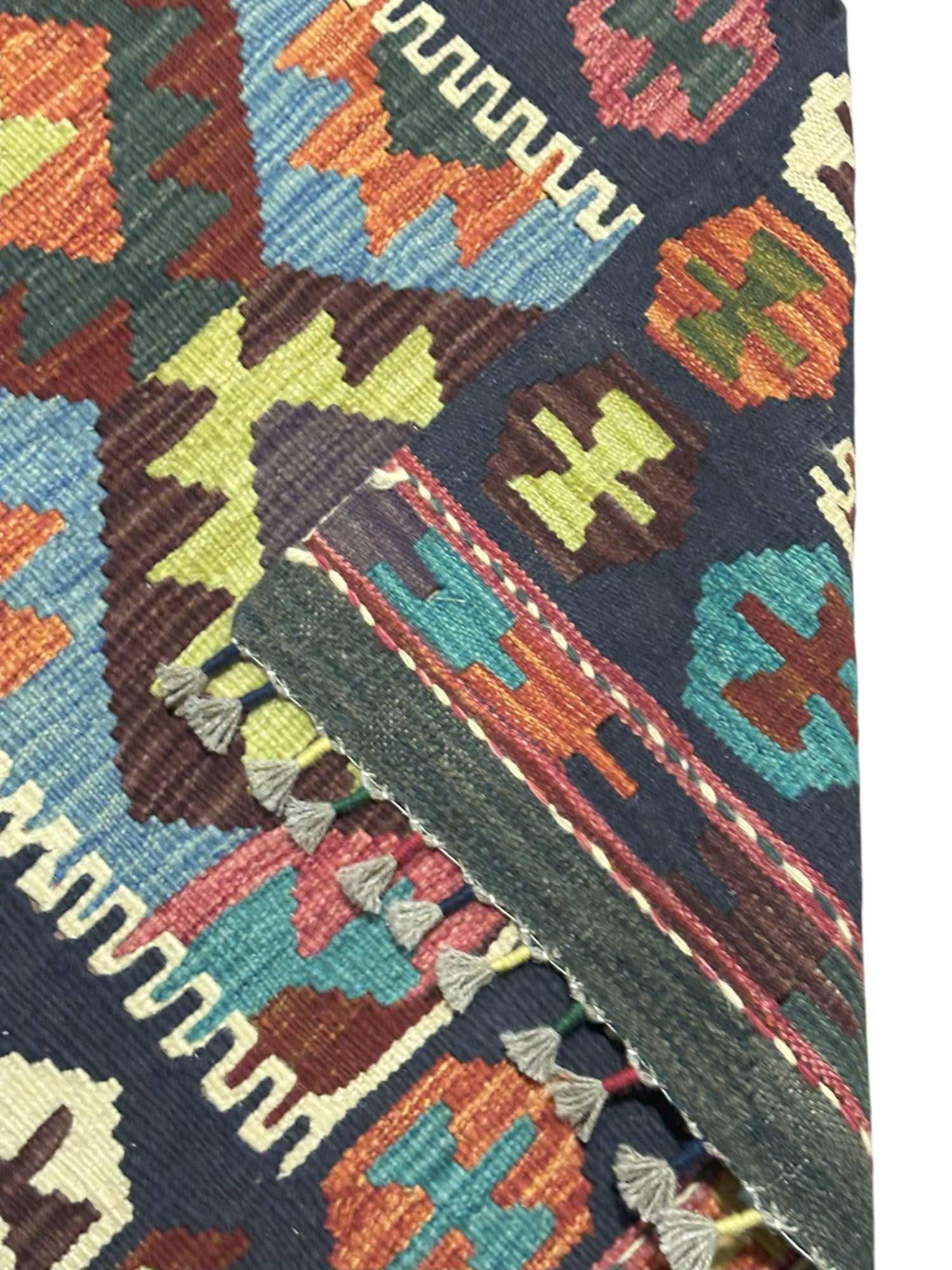 Hand-Woven Afghani Kilim Wool Rug 2'3" x 6'6"