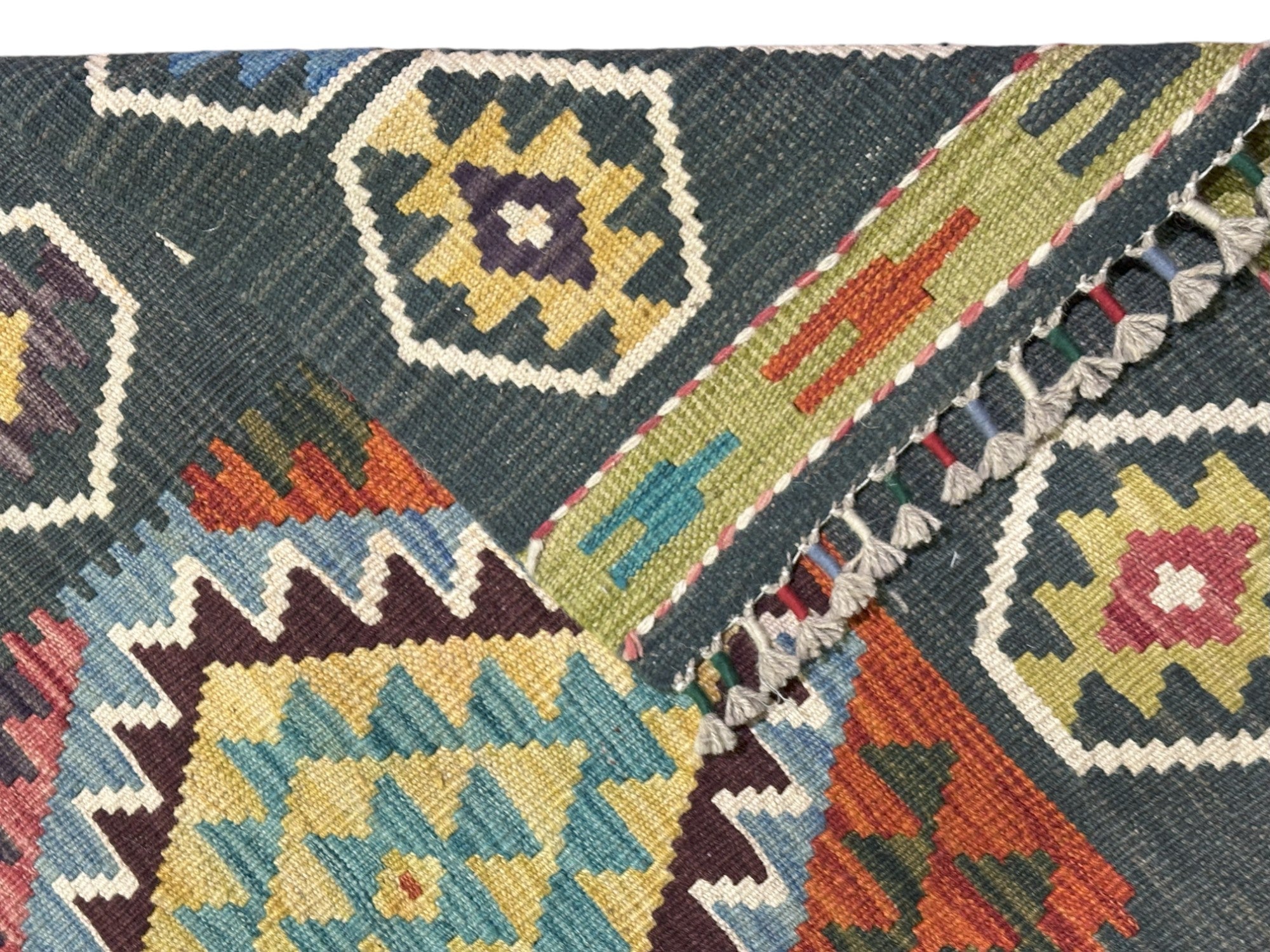 Hand-Woven Afghani Kilim Wool Rug 2'9" x 13'1"