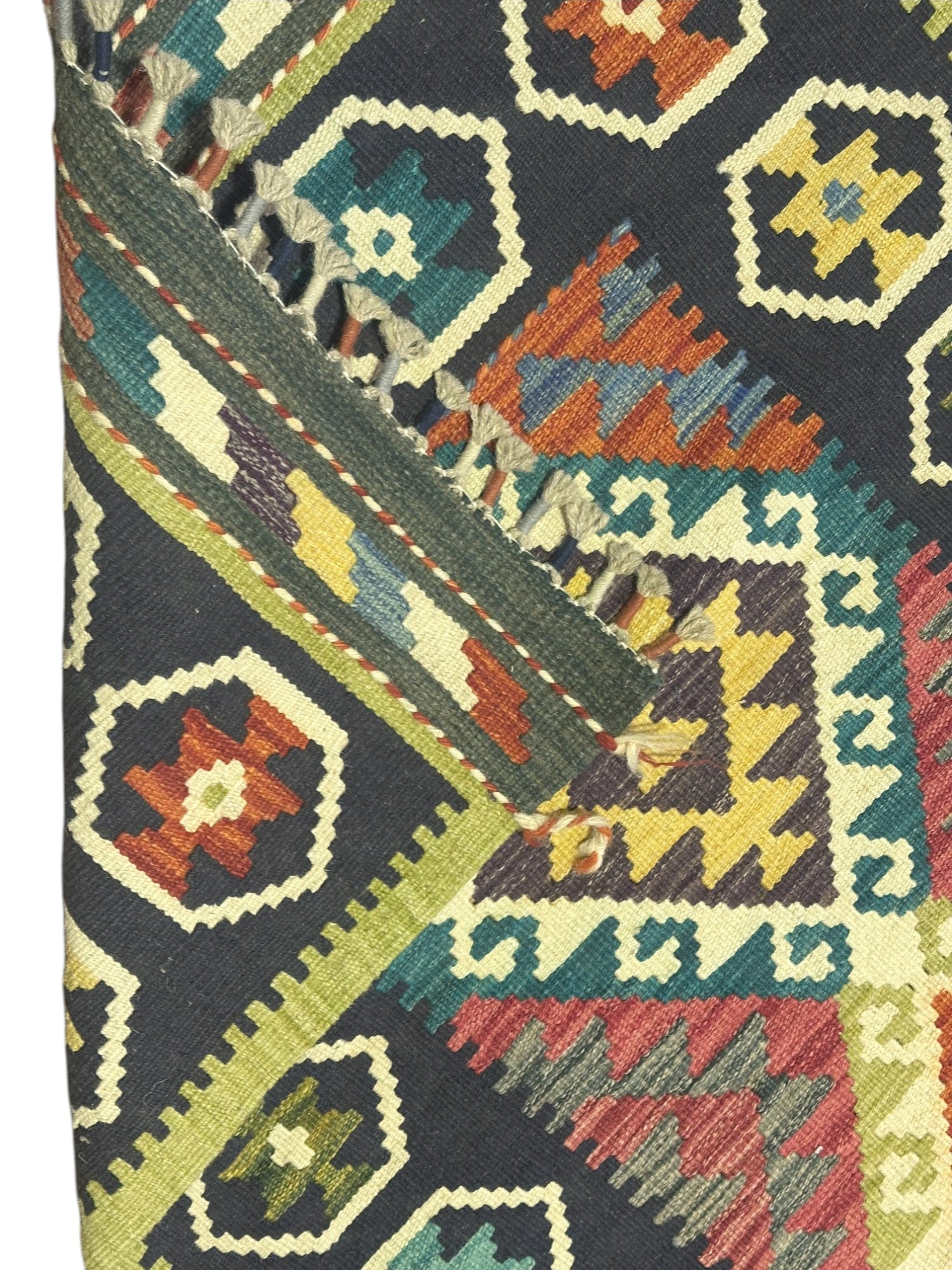 Hand-Woven Afghani Kilim Wool Rug 2'7" x 12'1"