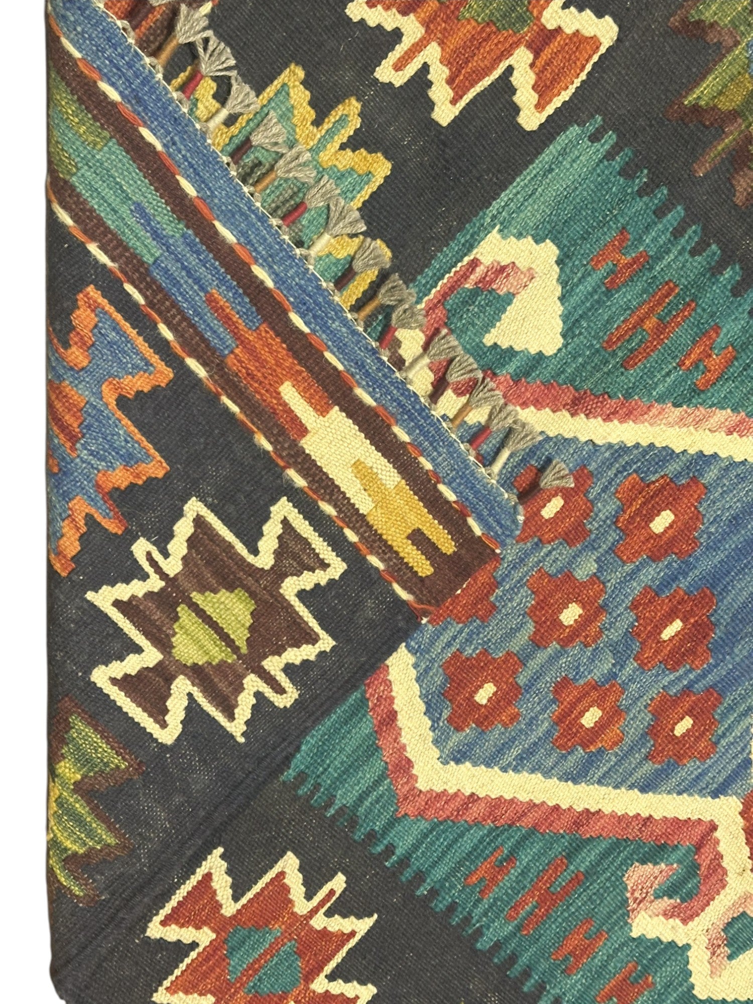 Hand-Woven Afghani Kilim Wool Rug 2'8" x 11'11"
