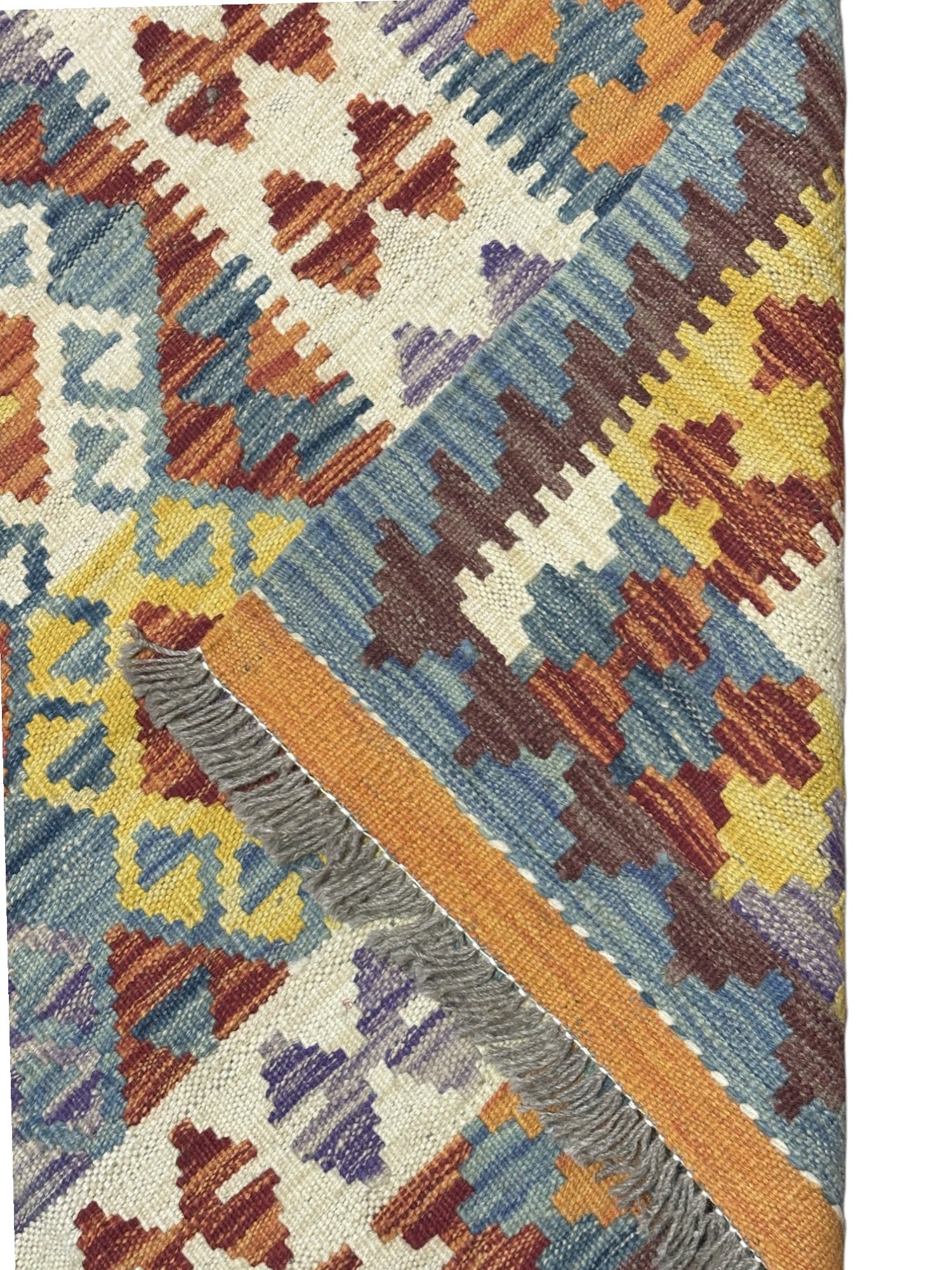 Hand-Woven Afghani Kilim Wool Rug 4'6" x 6'