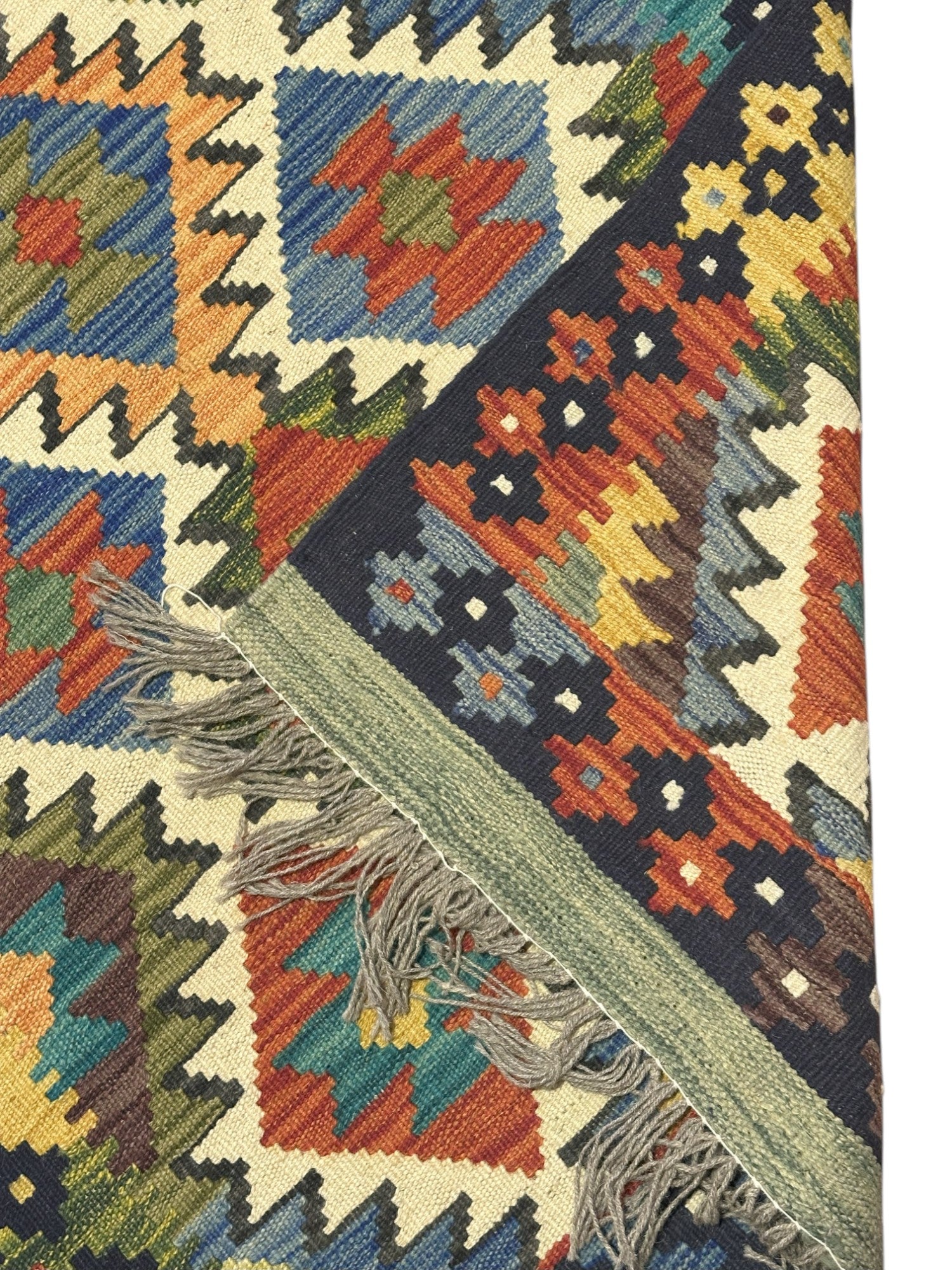 Hand-Woven Afghani Kilim Wool Rug 2'9" x 12'10"