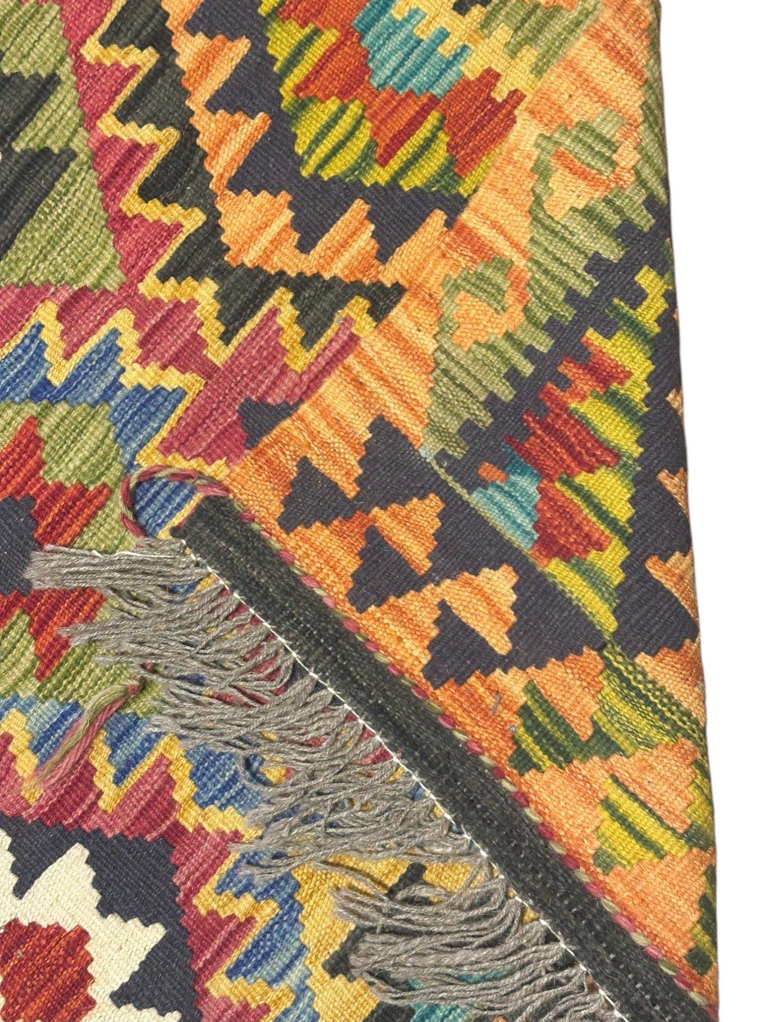 Hand-Woven Afghani Kilim Wool Rug 2'11" x 13'1"