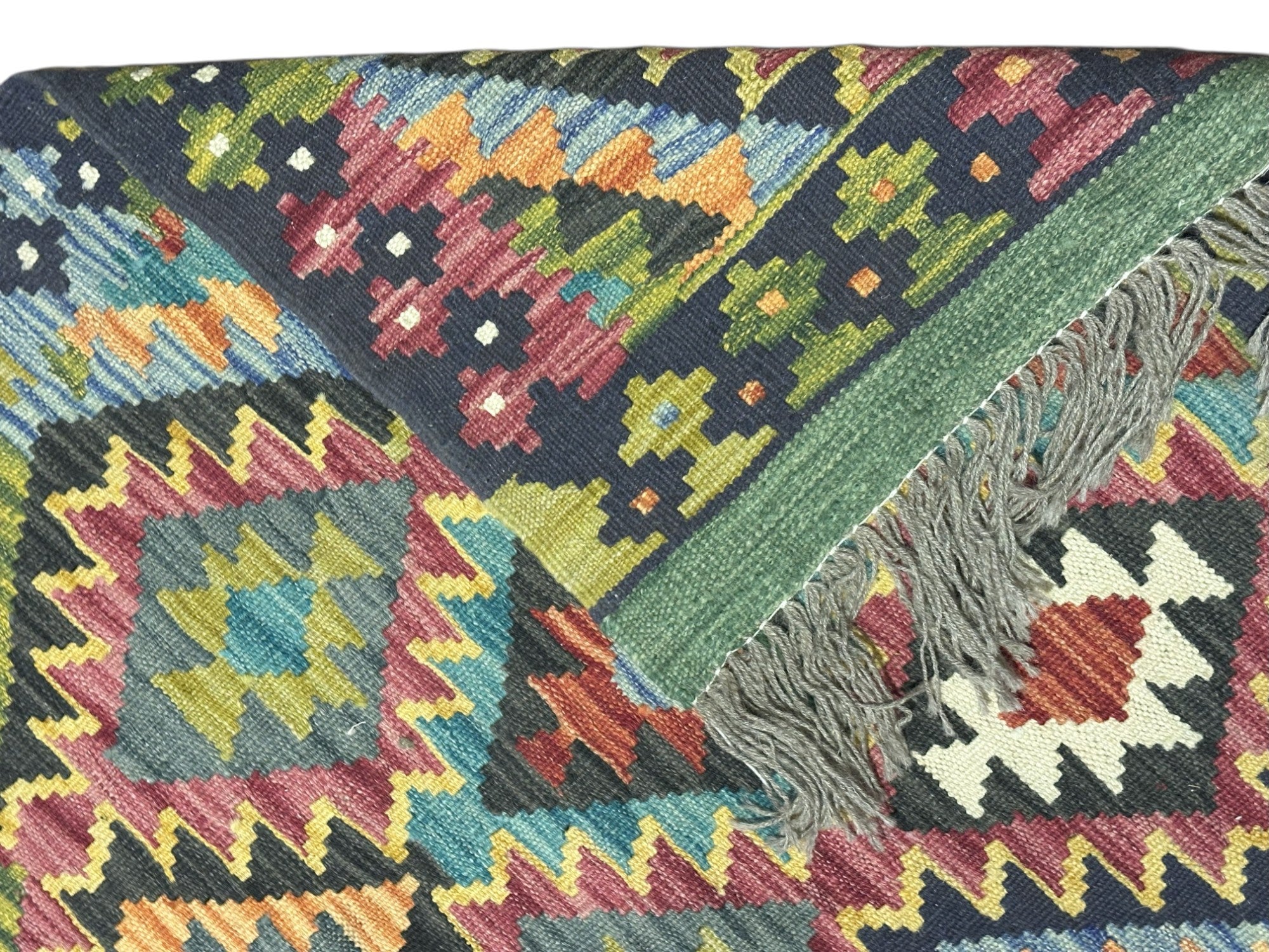 Hand-Woven Afghani Kilim Wool Rug 2'9" x 12'7"