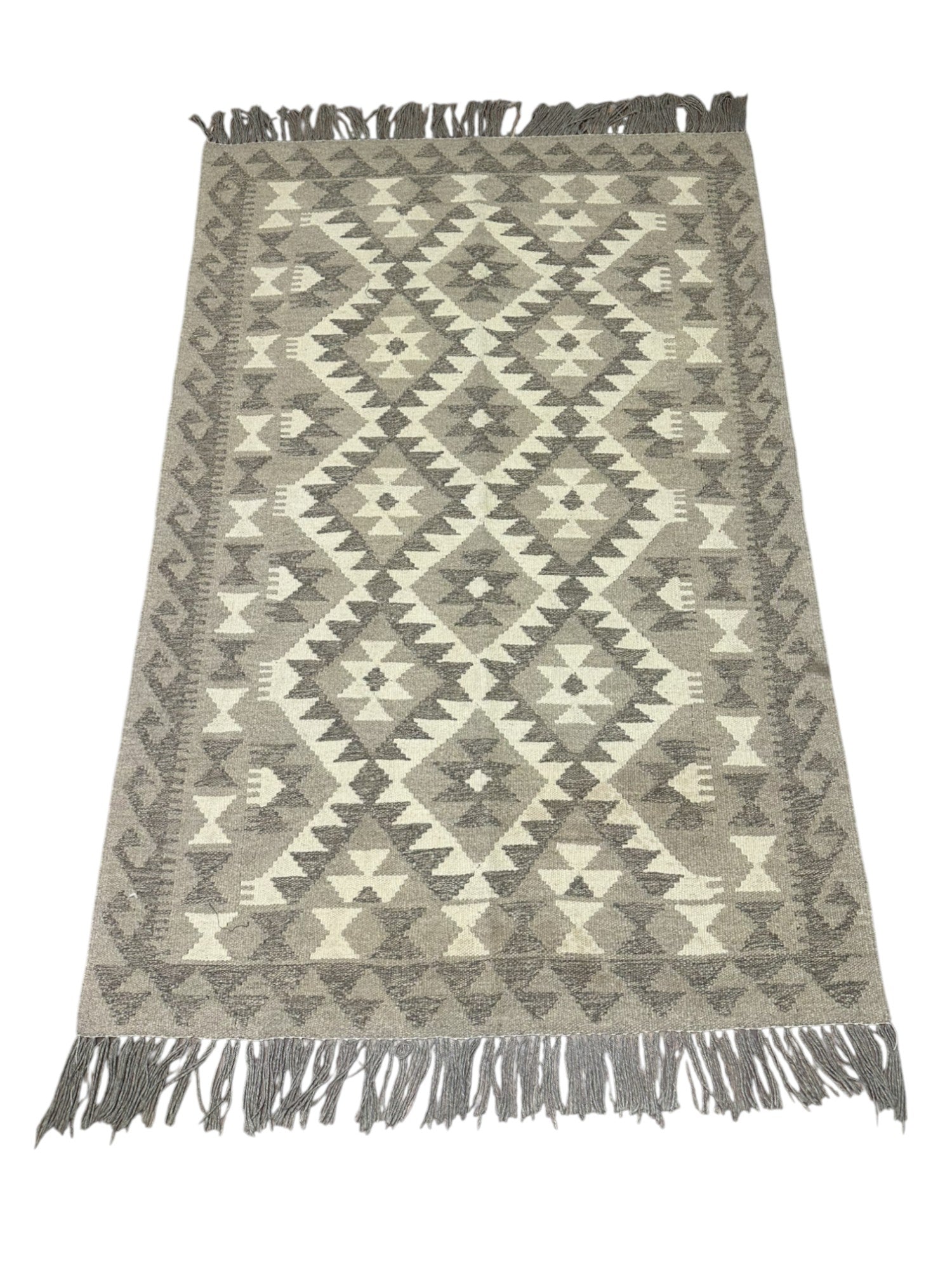 Hand-Woven Afghani Kilim Wool Rug 3'5" x 5'2"