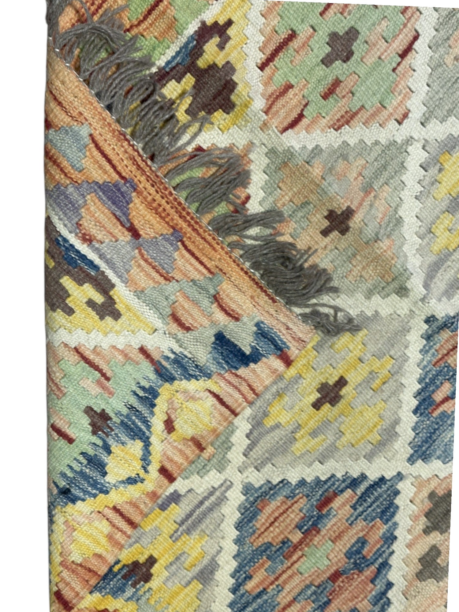 Hand-Woven Afghani Kilim Wool Rug 3'5" x 4'8"