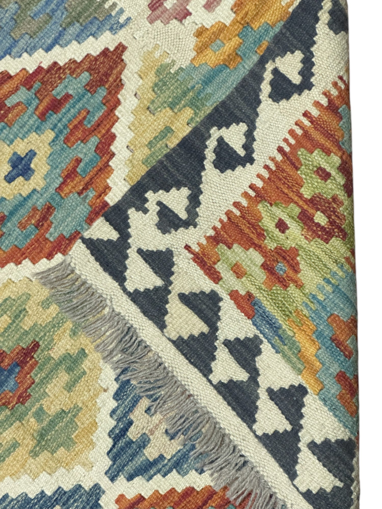 Hand-Woven Afghani Kilim Wool Rug 3'5" x 5'