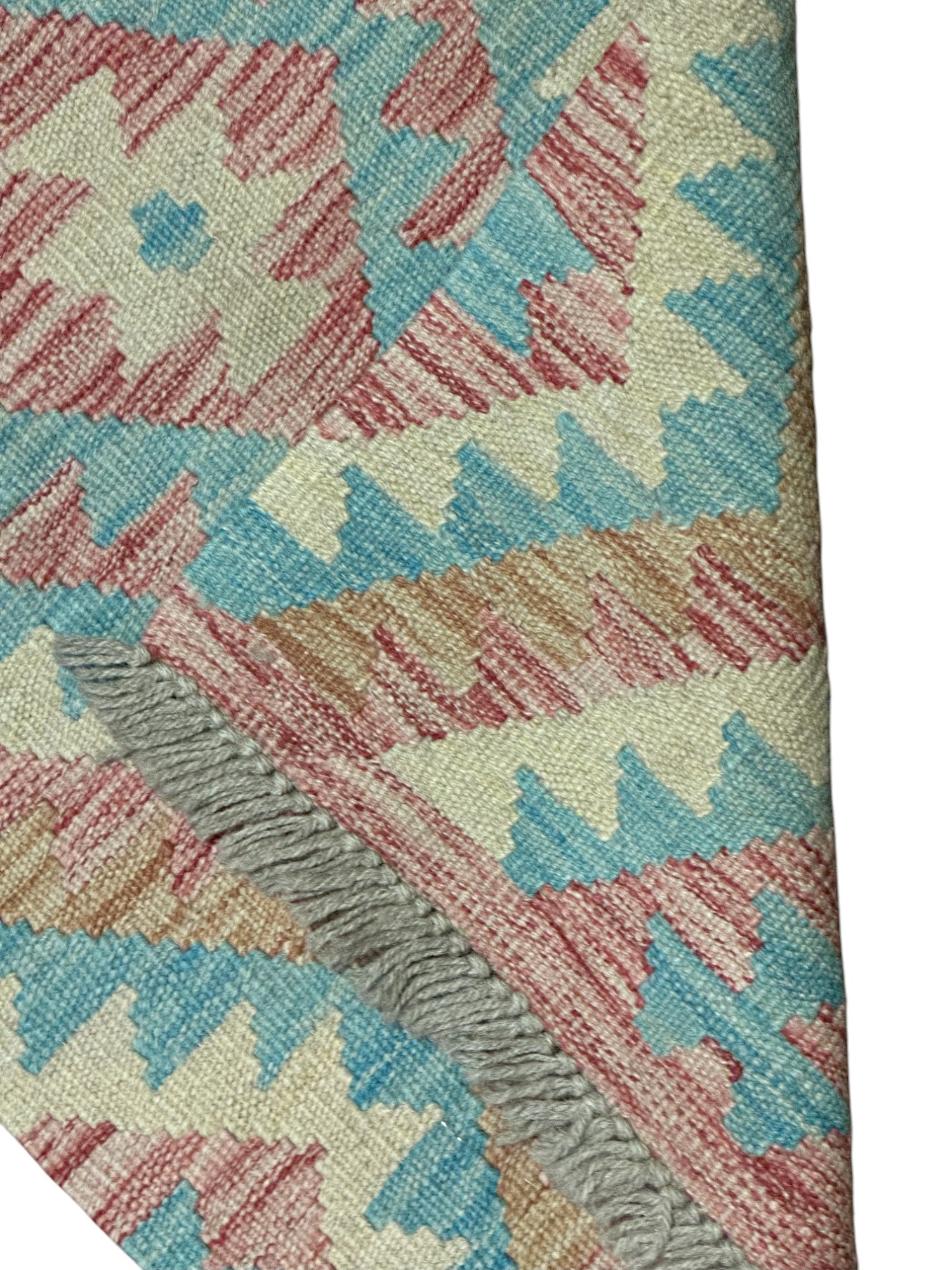 Hand-Woven Afghani Kilim Wool Rug 1'7" x 5'1"