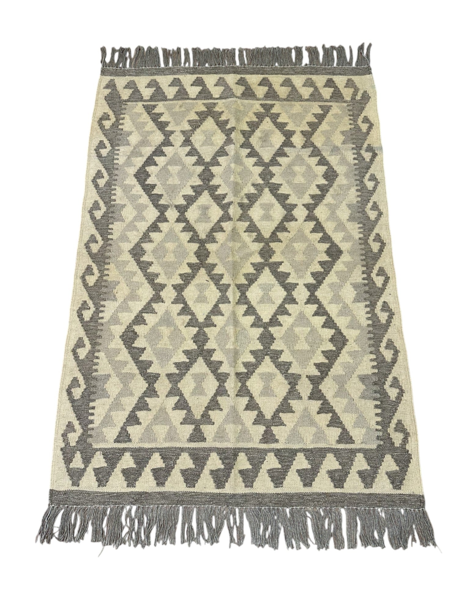Hand-Woven Afghani Kilim Wool Rug 3'3" x 4'10"