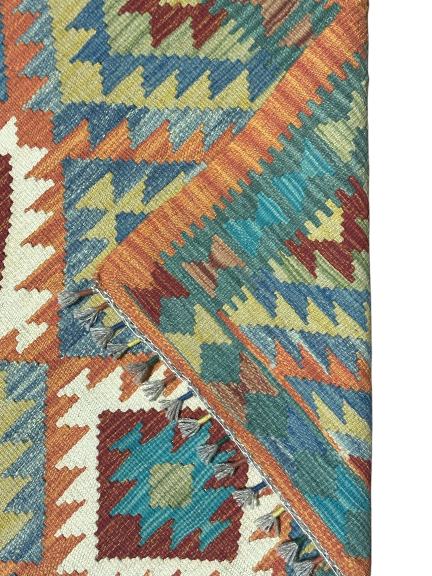 Hand-Woven Afghani Kilim Wool Rug 3'3" x 5'7"
