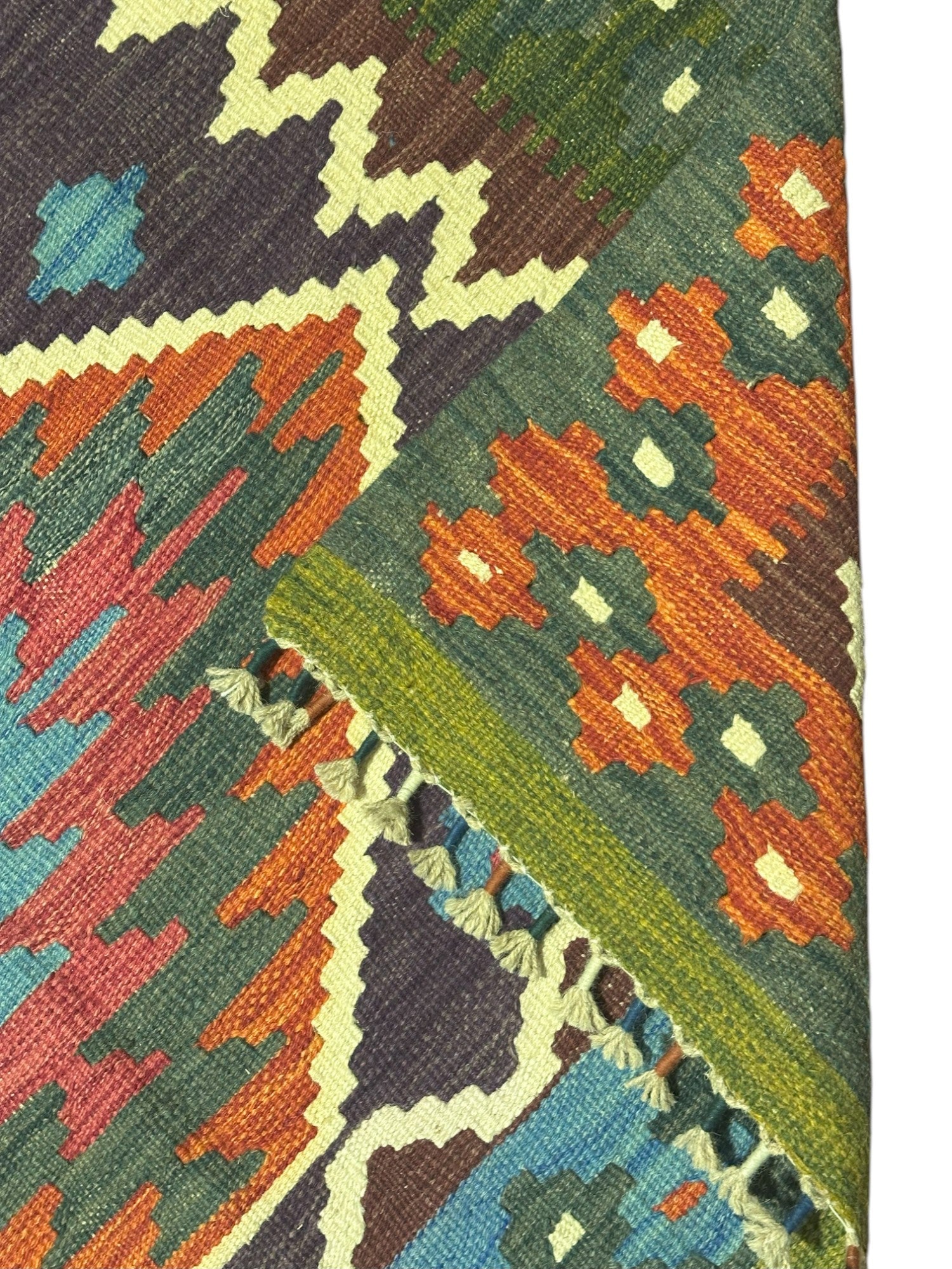 Hand-Woven Afghani Kilim Wool Rug 3'10" x 6'1"