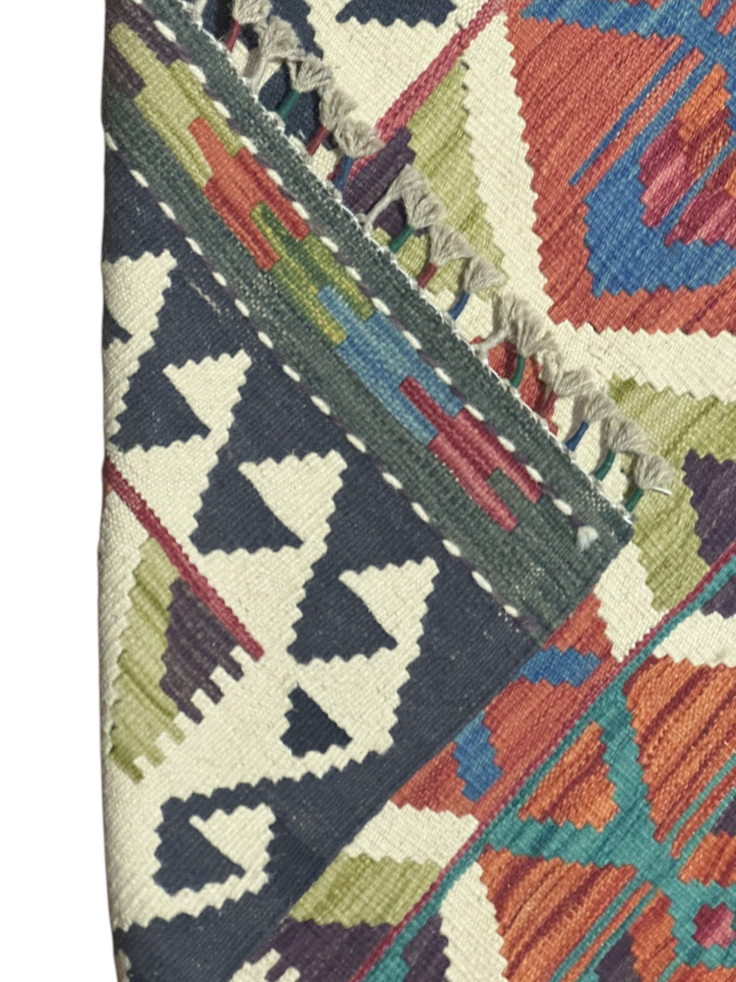 Hand-Woven Afghani Kilim Wool Rug 3'4" x 5'1"