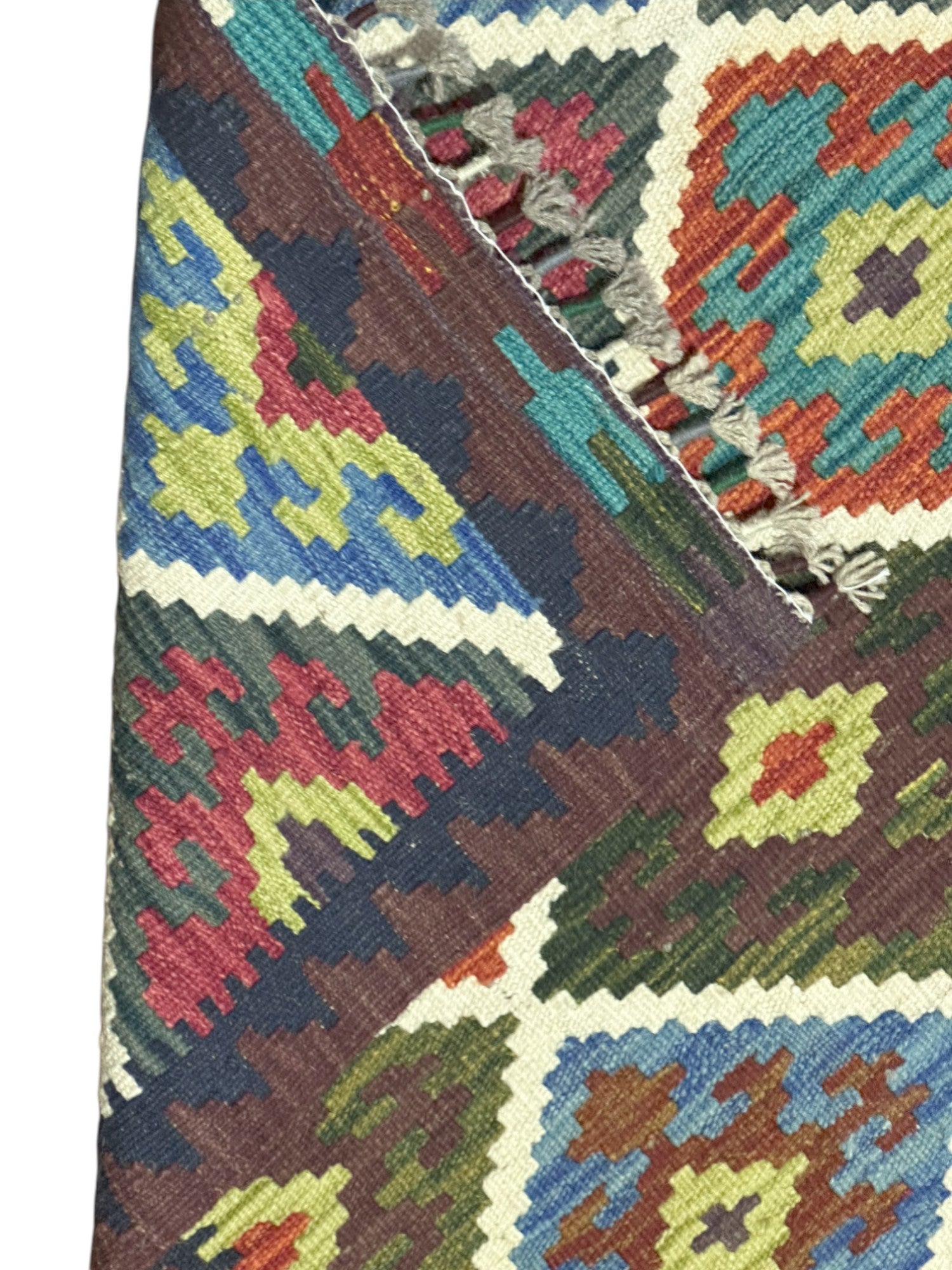 Hand-Woven Afghani Kilim Wool Rug 2'7" x 4'2"
