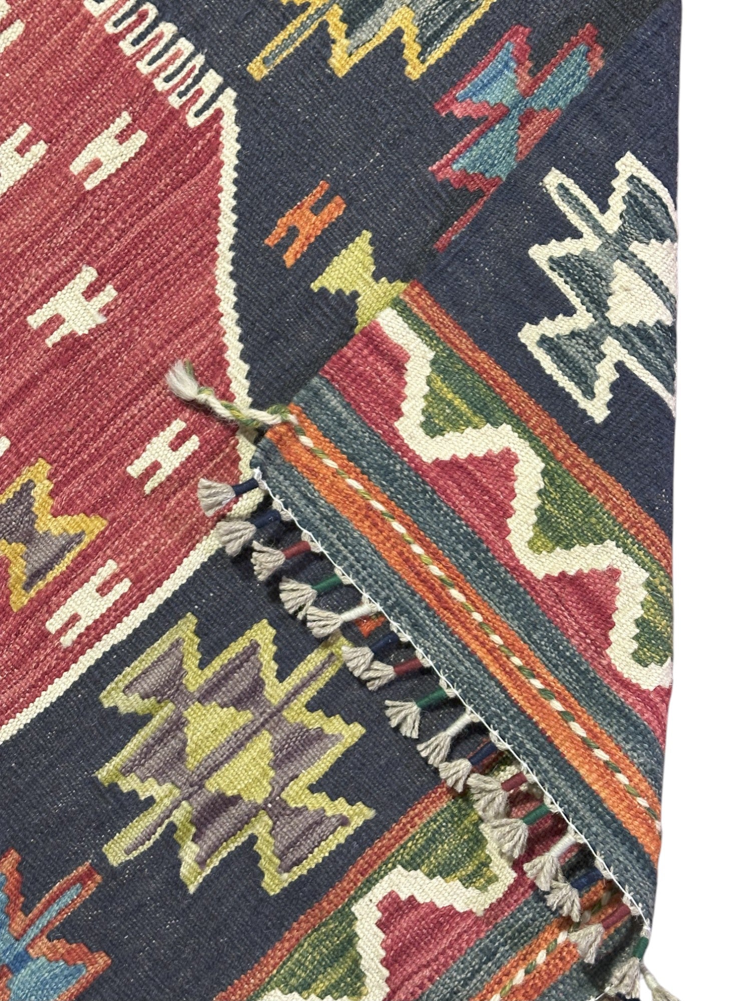 Hand-Woven Afghani Kilim Wool Rug 3'4" x 5'