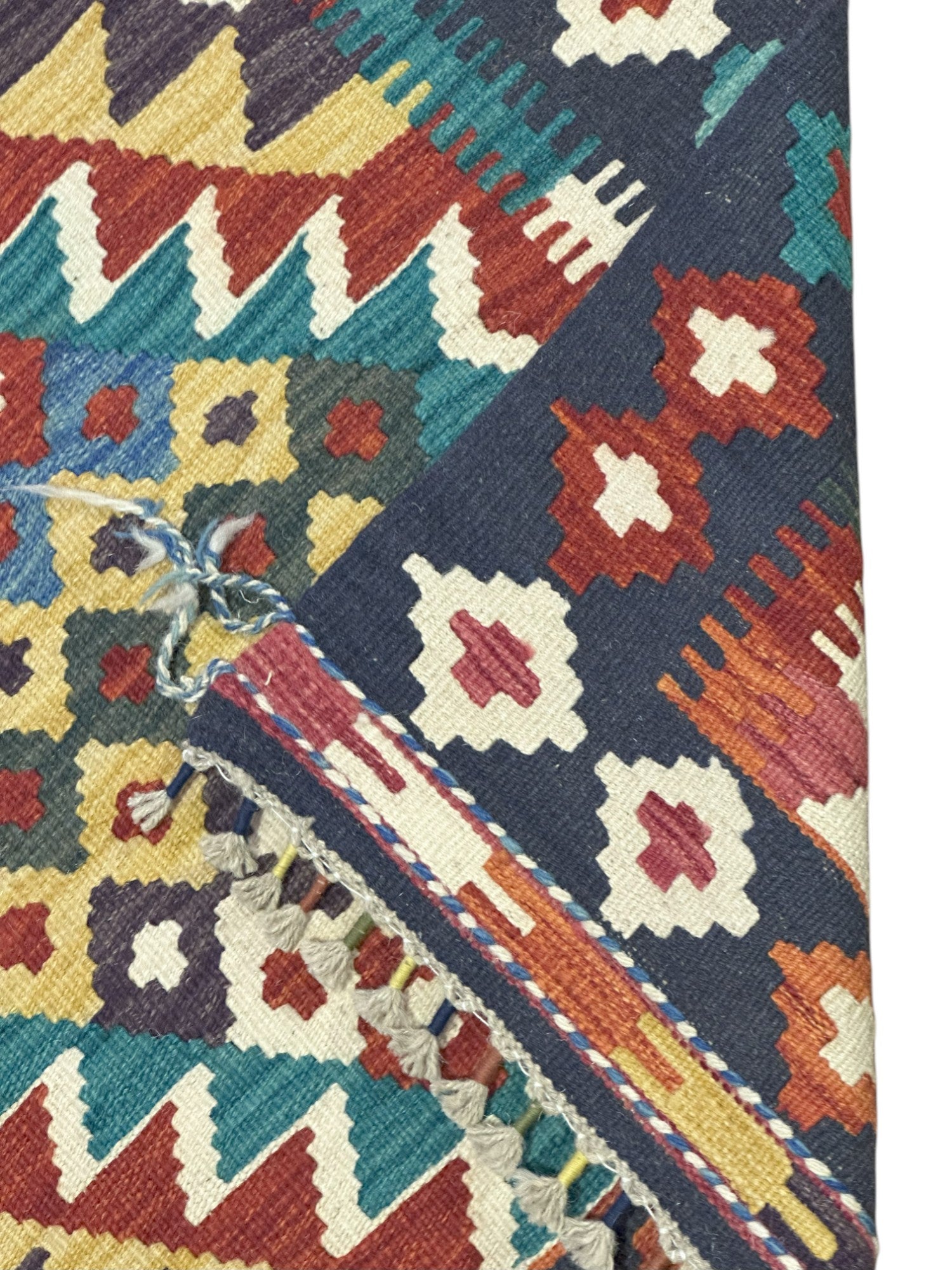 Hand-Woven Afghani Kilim Wool Rug 2'10" x 4'8"