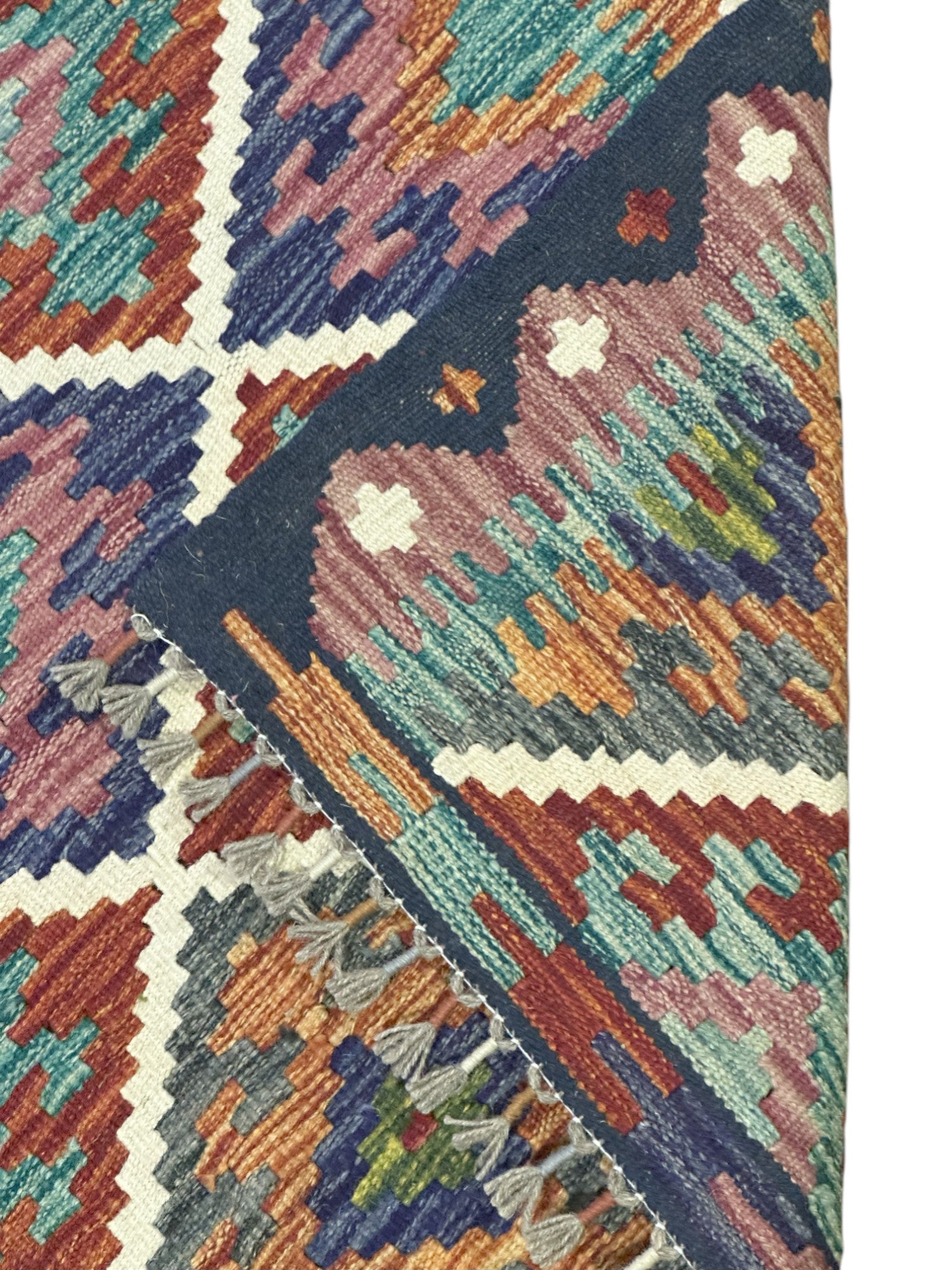 Hand-Woven Afghani Kilim Wool Rug 3'1" x 4'6"