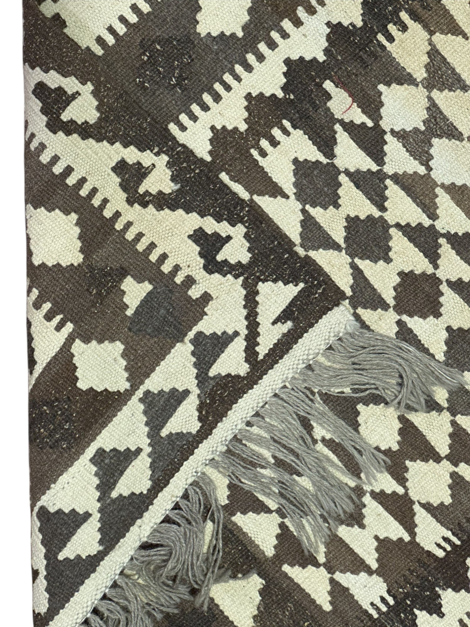 Hand-Woven Afghani Kilim Wool Rug 2'9" x 3'10"