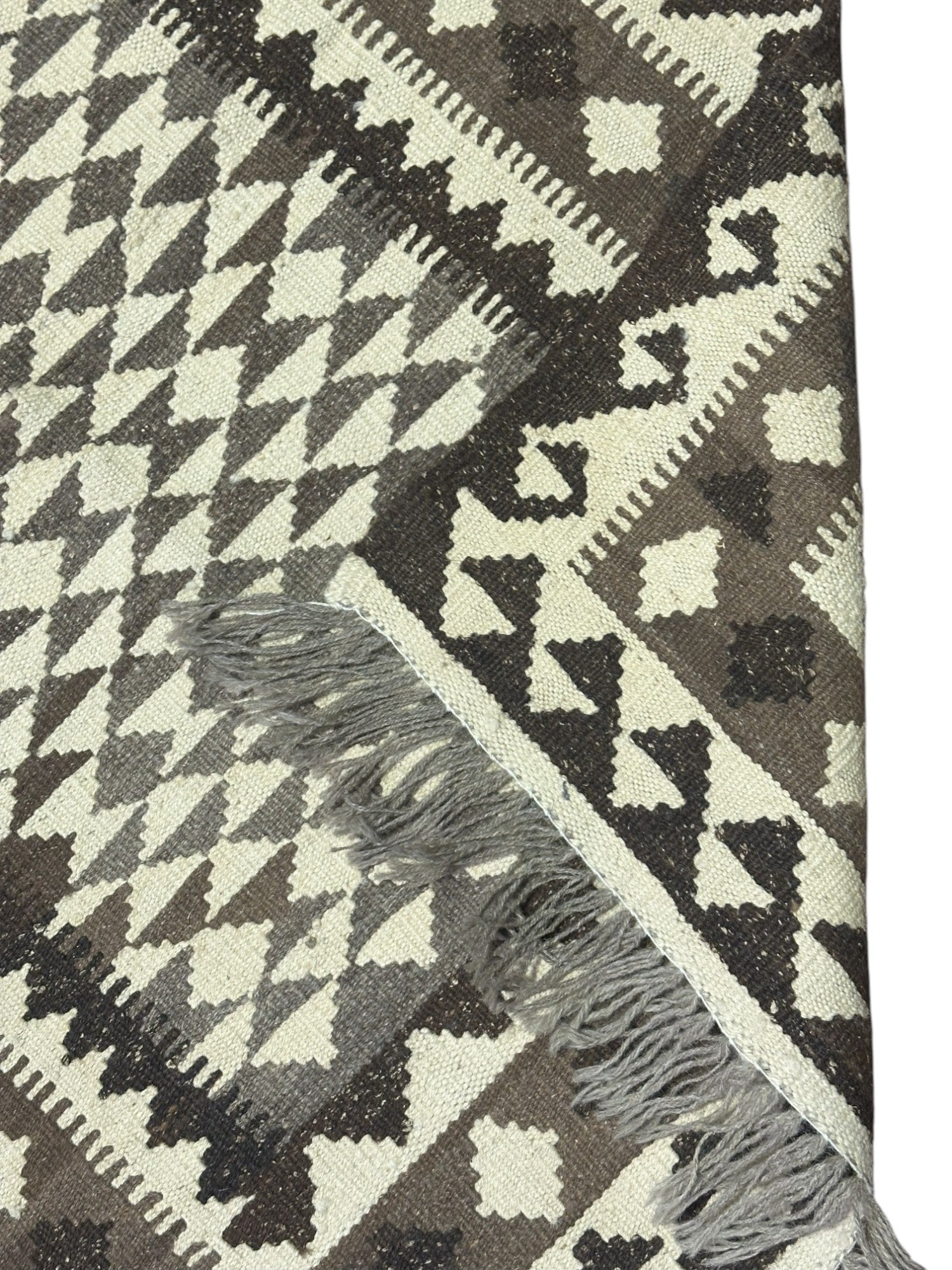 Hand-Woven Afghani Kilim Wool Rug 2'9" x 3'10"