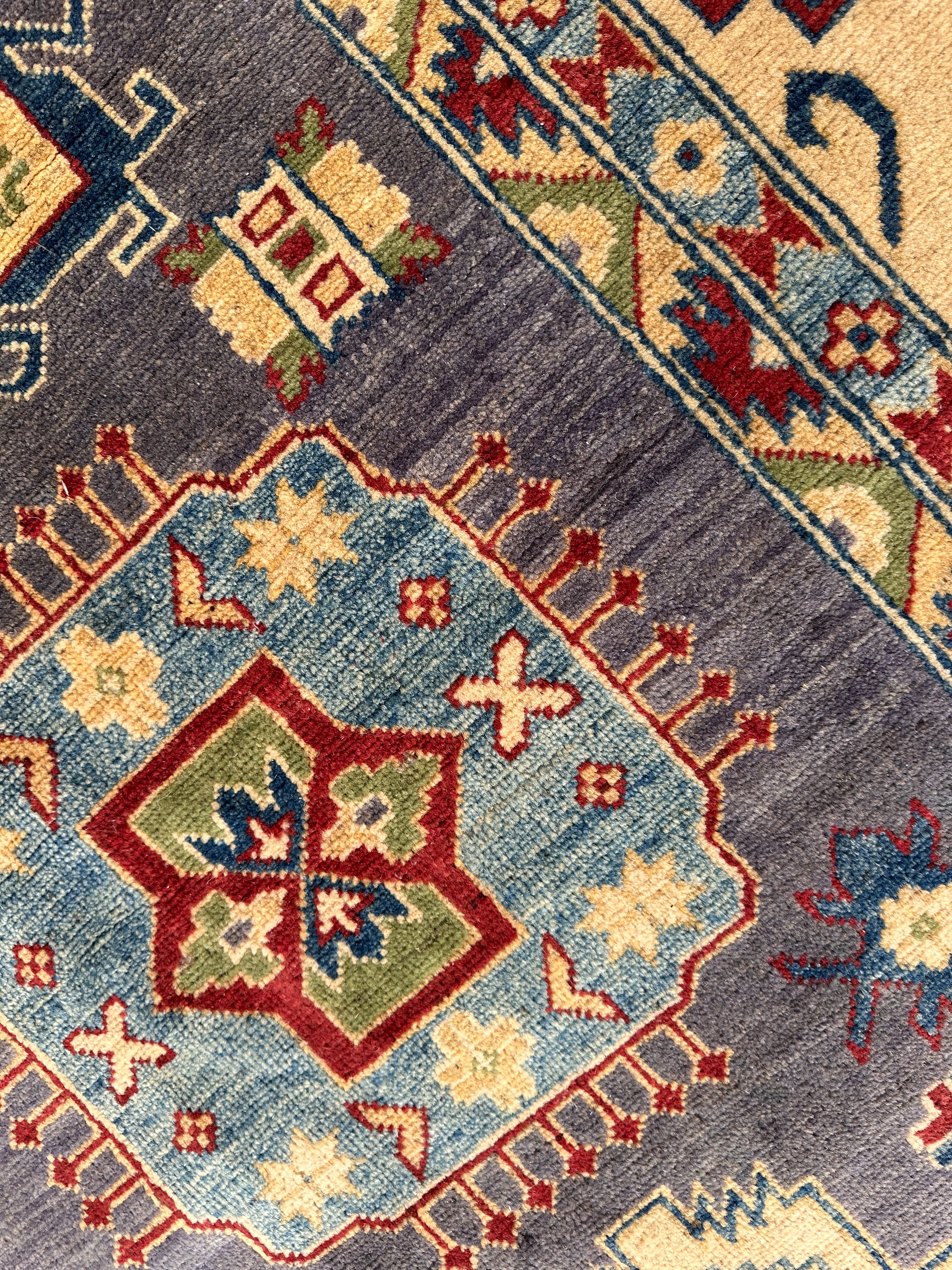 Hand-Knotted Afghan Kazak Wool Rug | Tribal | 8′ x 10′