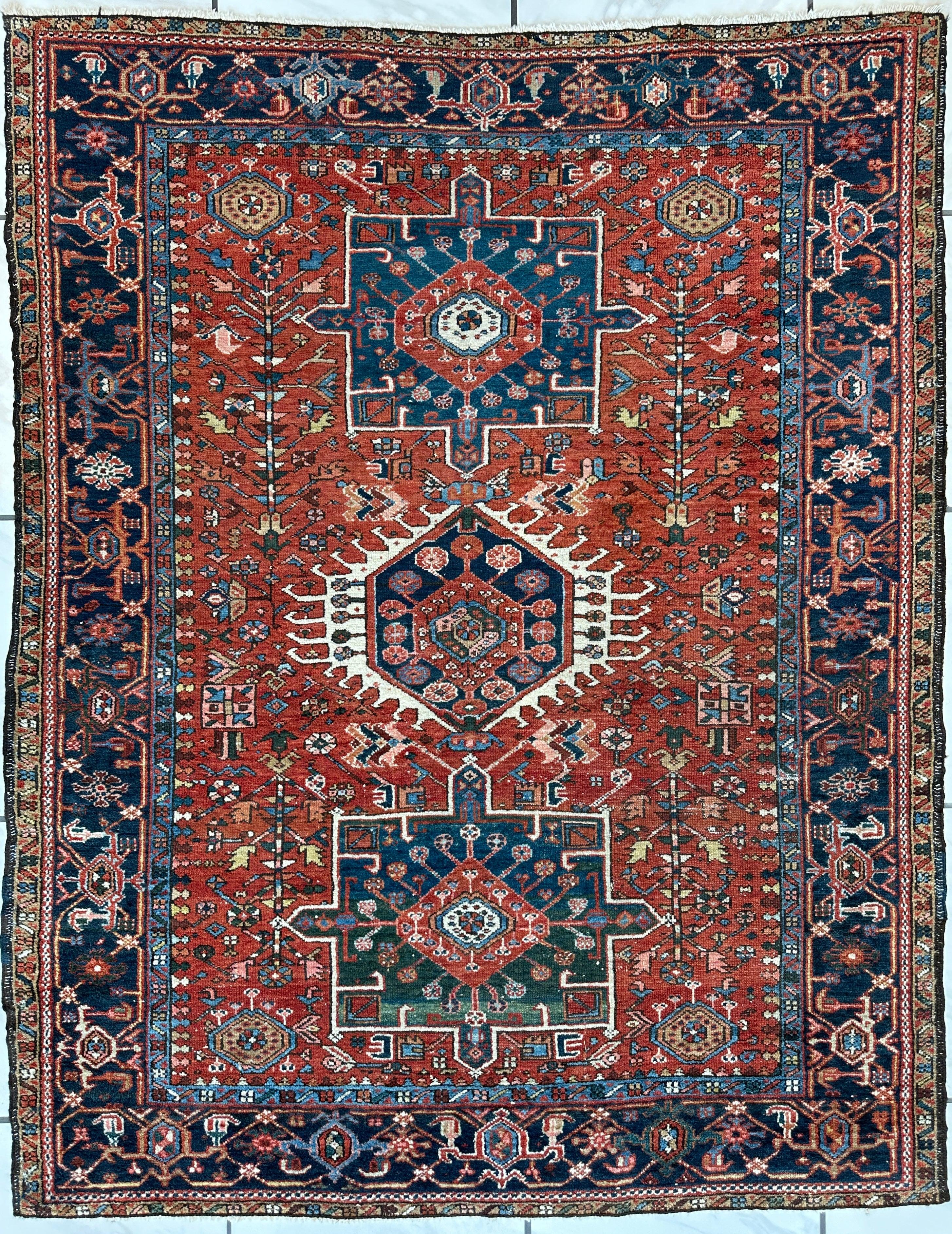 Antique Persian Karaj Rug 4'9" x 6