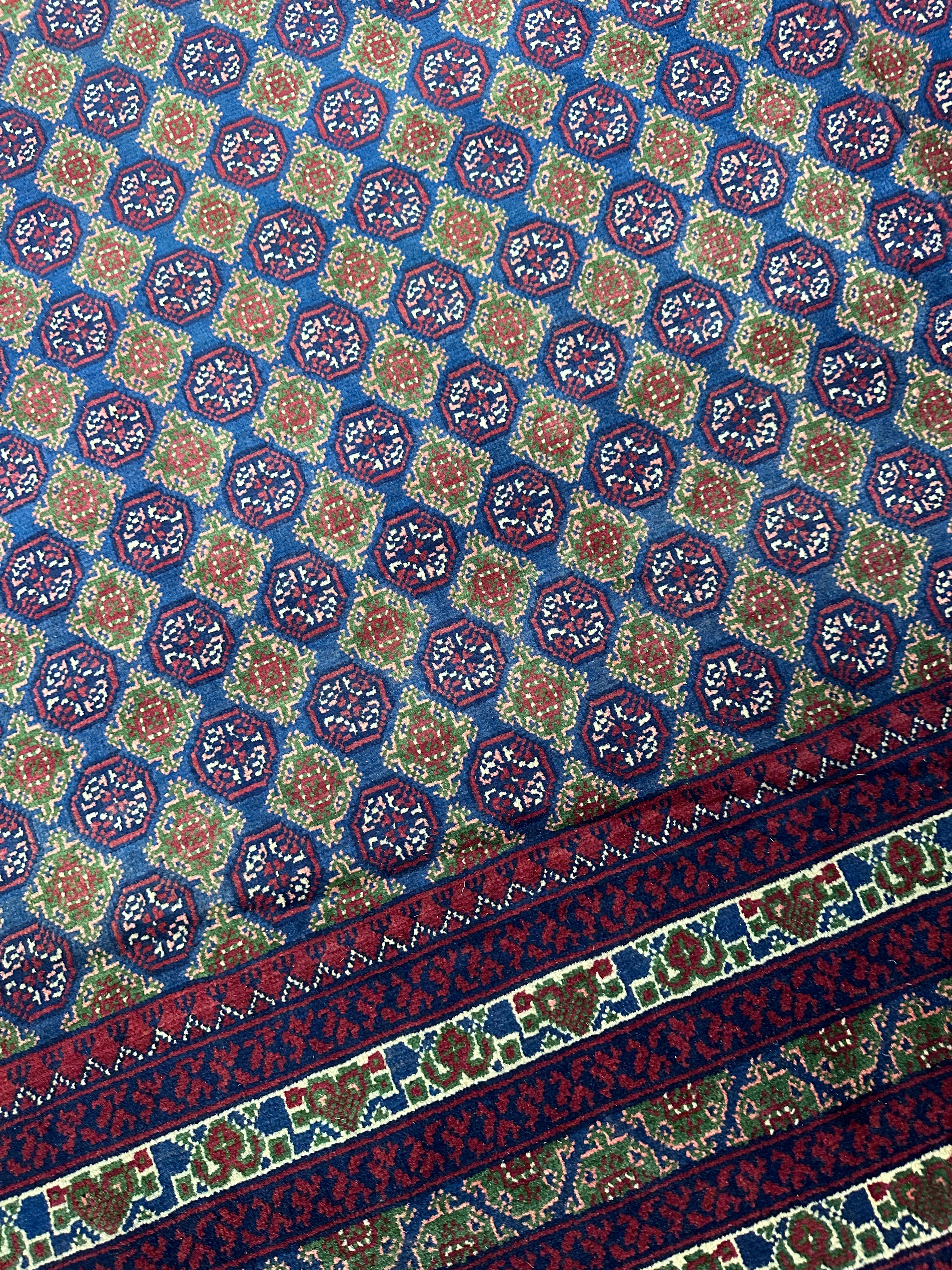 Hand-Knotted Afghani Khwaja Rushna Wool Rug | All-Over Pattern | 8′ x 11′