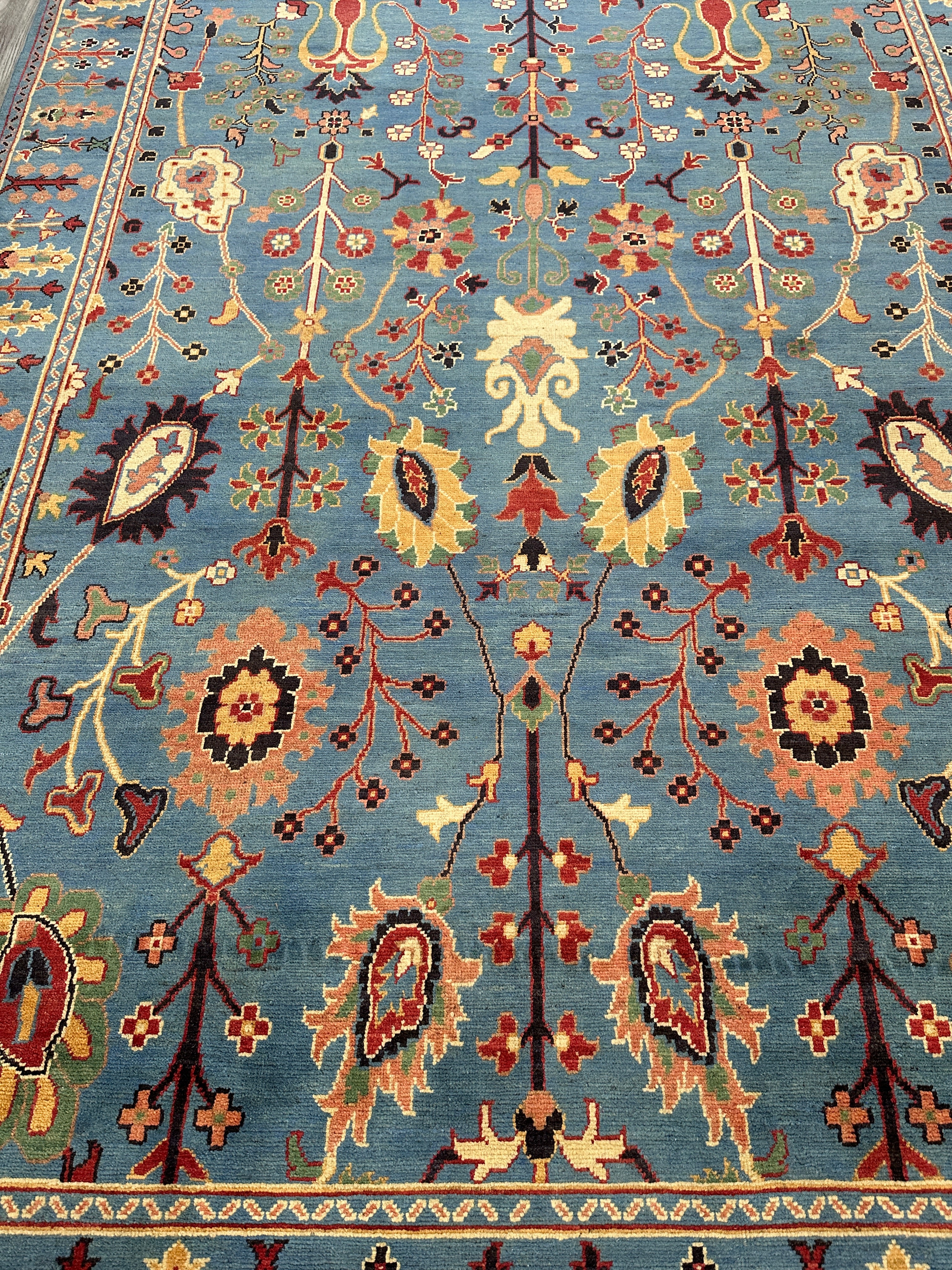 Hand-Knotted Afghani Kazak Tree of Life Wool Rug – 6’7″  x  9’11″