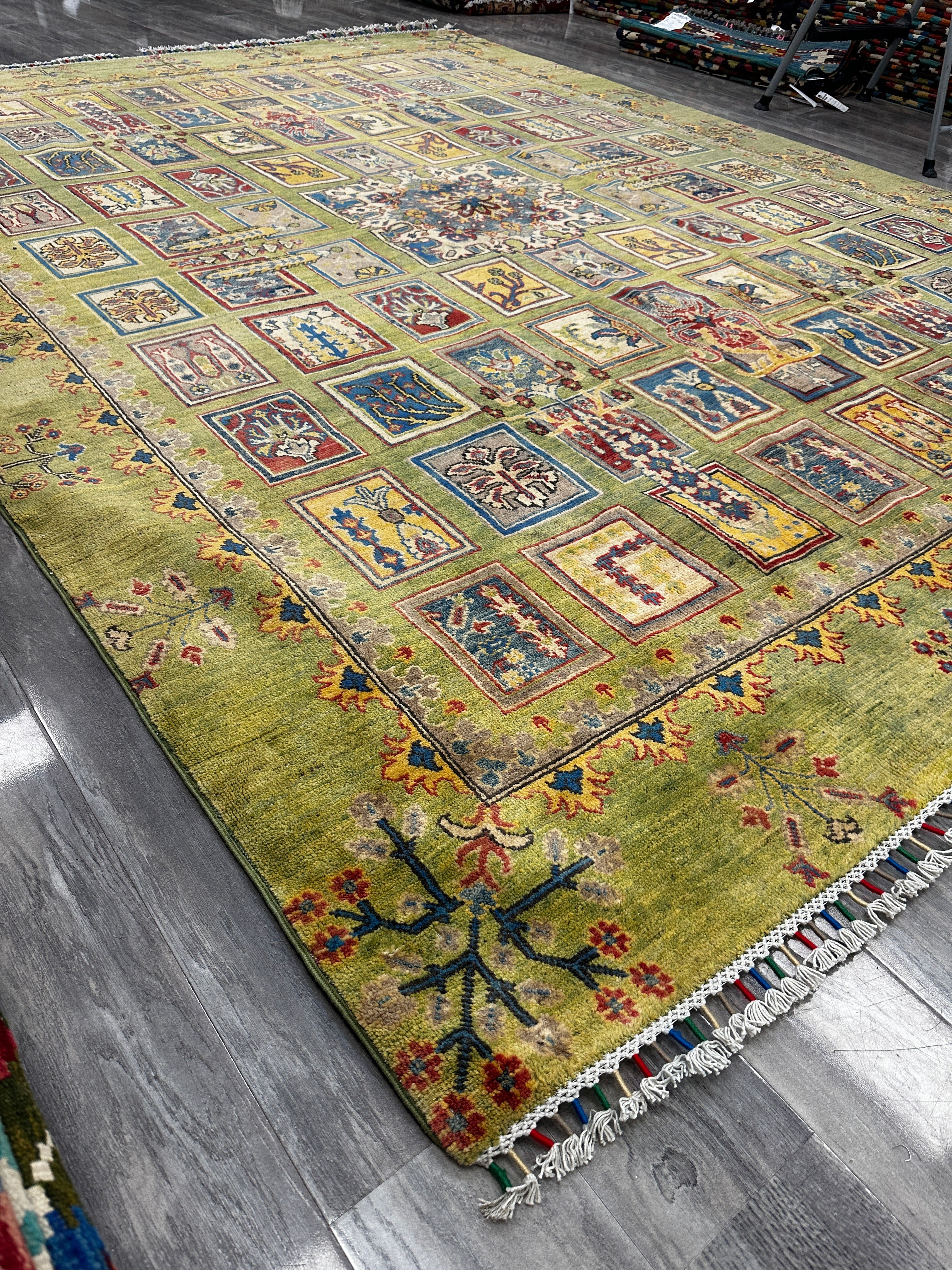 Hand-Knotted Afghani Kazak Wool Rug – 7’10″  x  10’3″