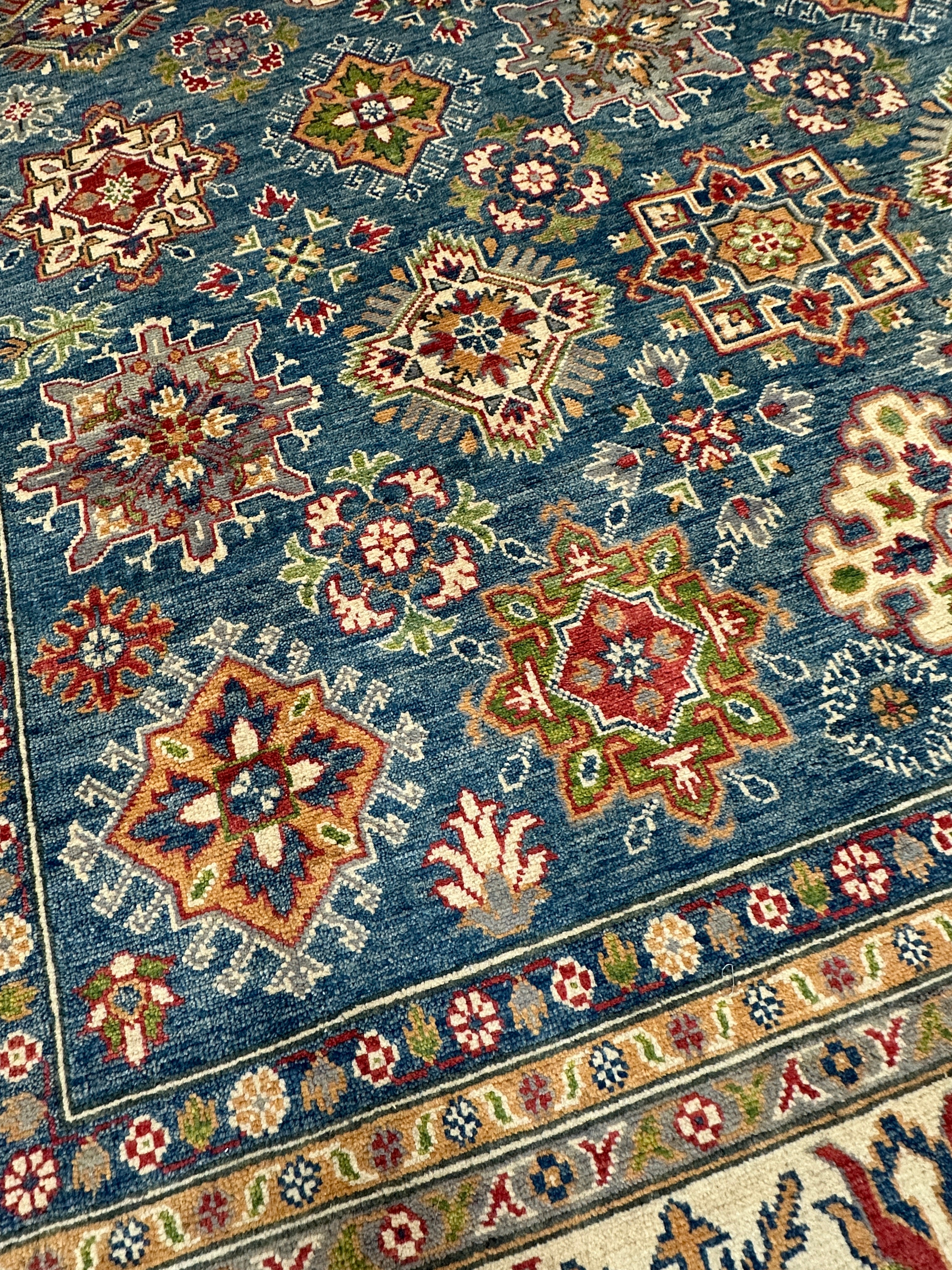 Hand-Knotted Afghani Kazak Wool Rug – 8’9″  x  11’10″