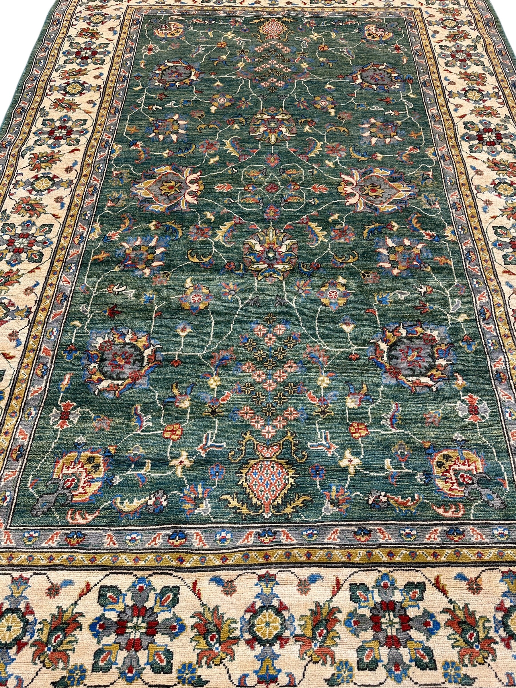Hand-Knotted Afghani Kazak Sultani Wool Rug – 6’6″  x  9’9″
