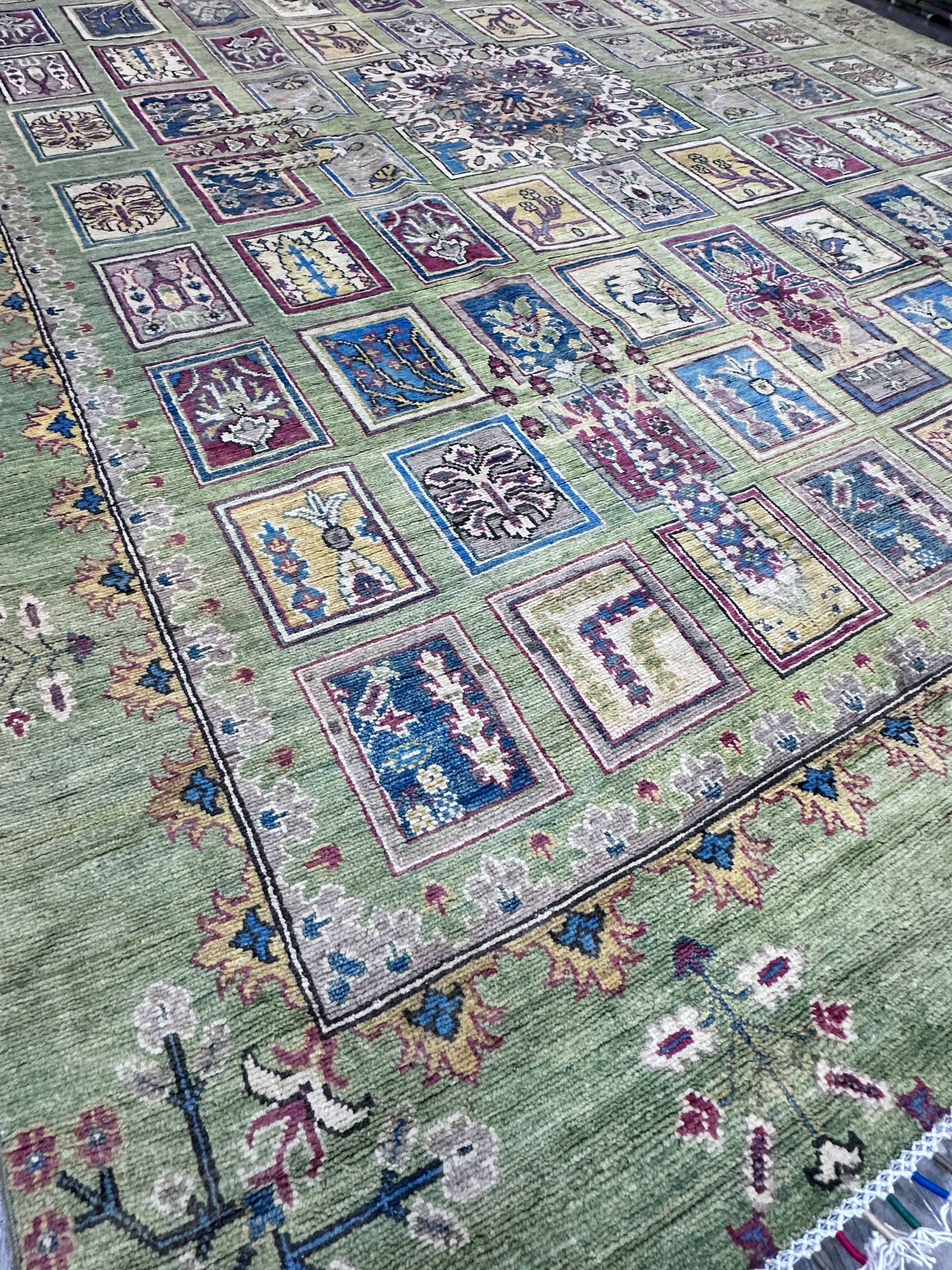 Hand-Knotted Afghani Kazak Wool Rug – 7’10″  x  10’3″