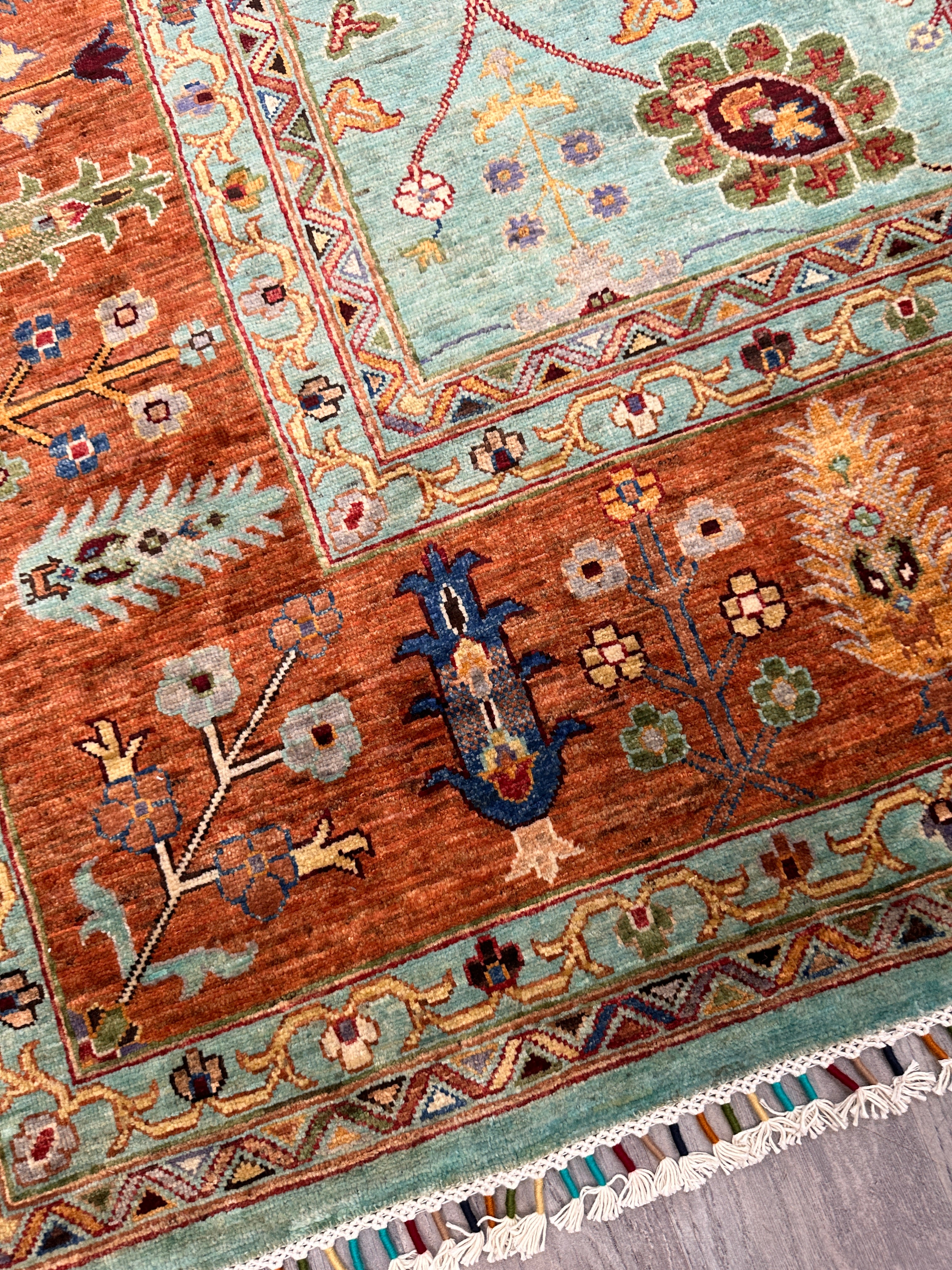 Hand-Knotted Afghani Chobi Ghazni Wool Rug | Floral Design | 8′ x 10′