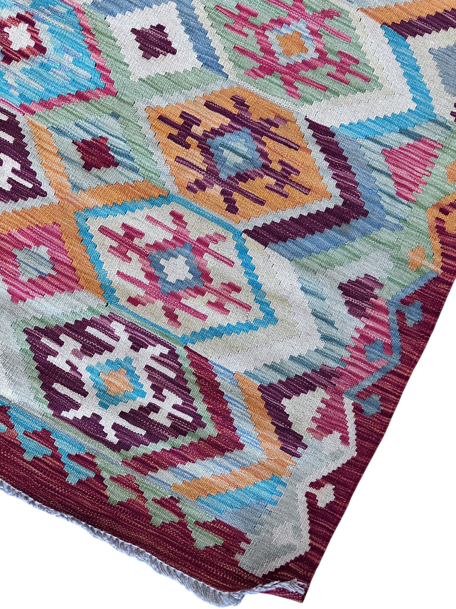 Hand-Woven Afghani Kilim Wool Rug 8'2" x 10'2"
